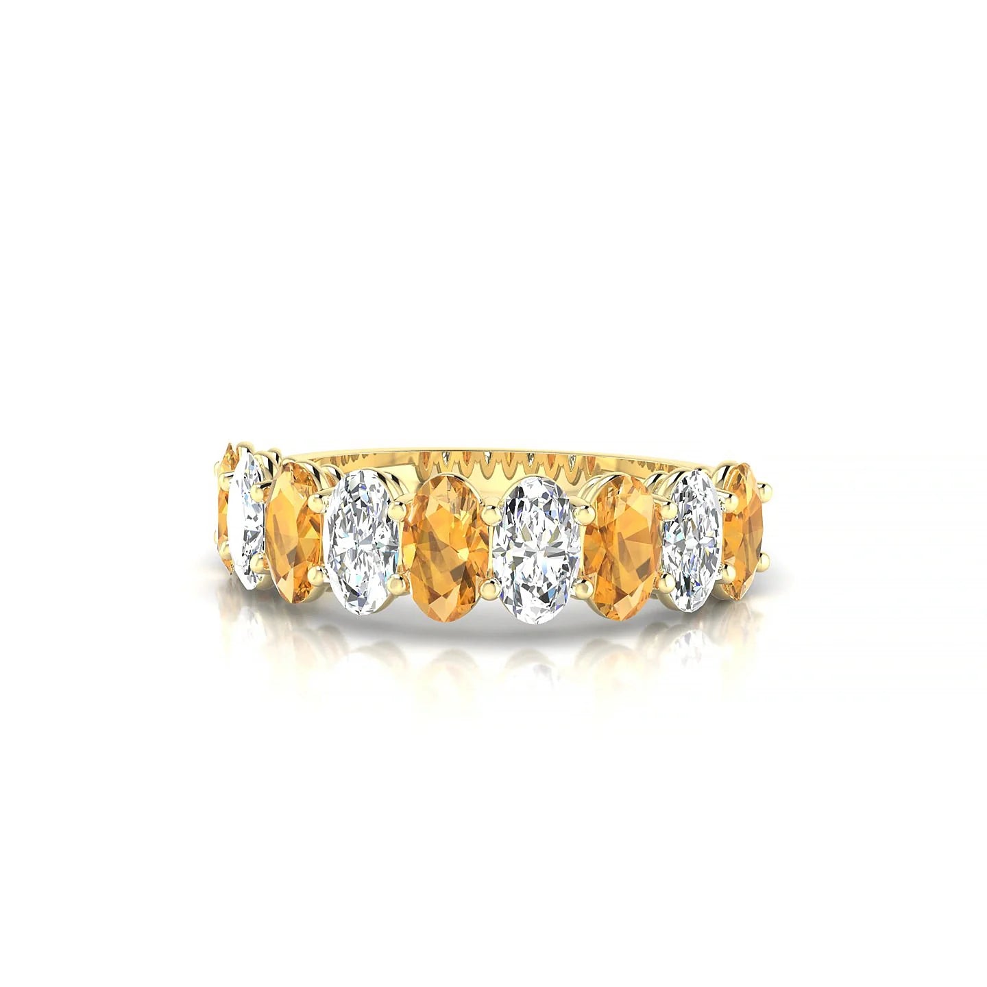 Affection | 18k Yellow Gold 5 x 3 mm Oval Citrine & Diamond Ring