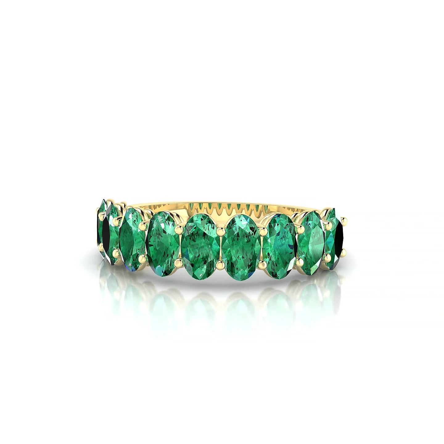 Affection | 18k Yellow Gold 5 x 3 mm Oval Emerald Ring
