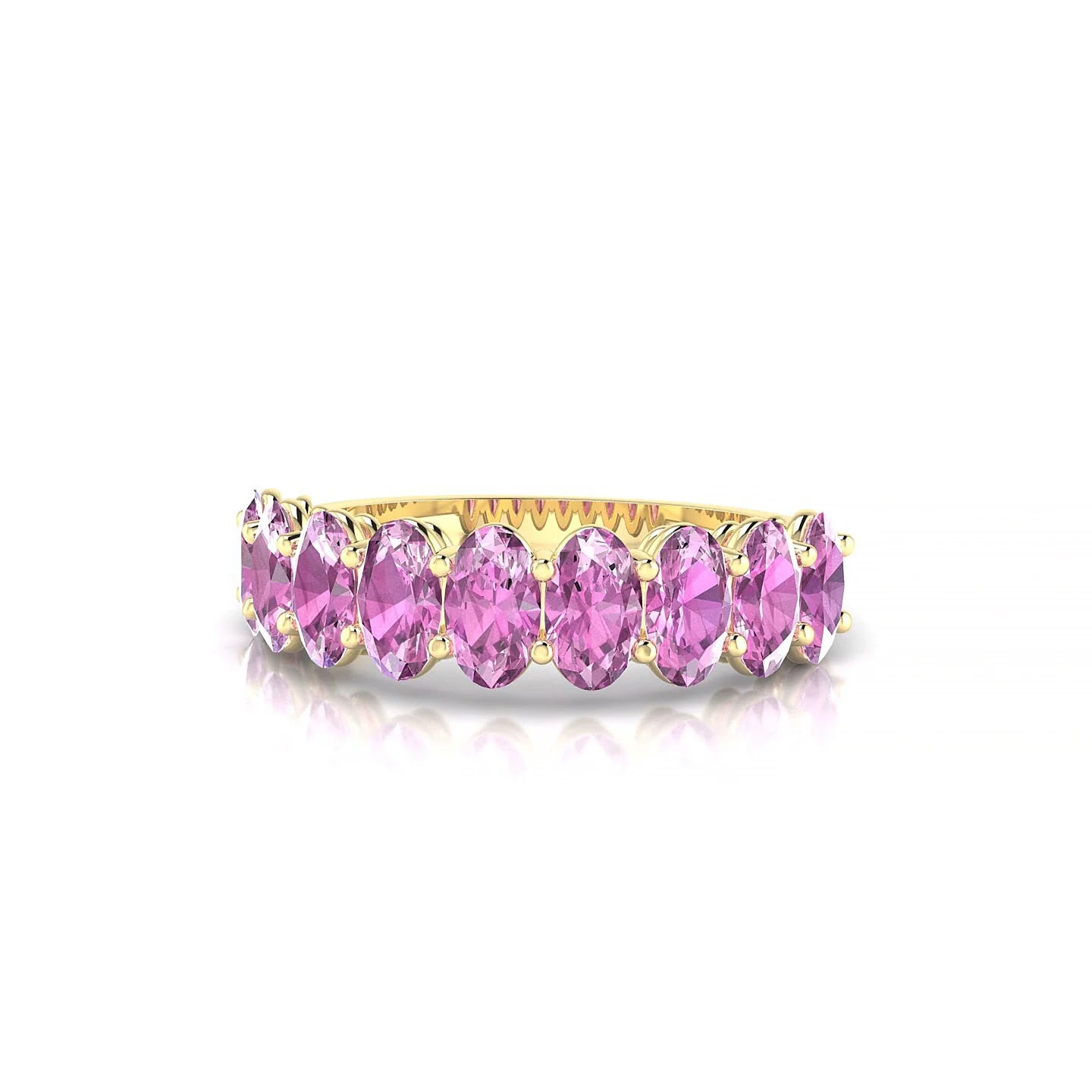 Affection | 18k Yellow Gold 5 x 3 mm Oval Pink Sapphire Ring