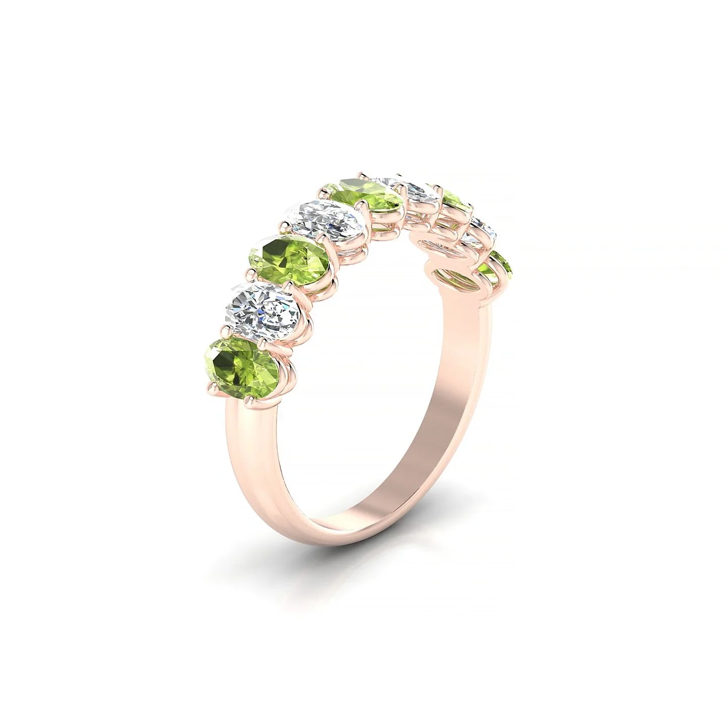 Affection | 18k Rose Gold 5 x 3 mm Oval Peridot & Diamond Ring