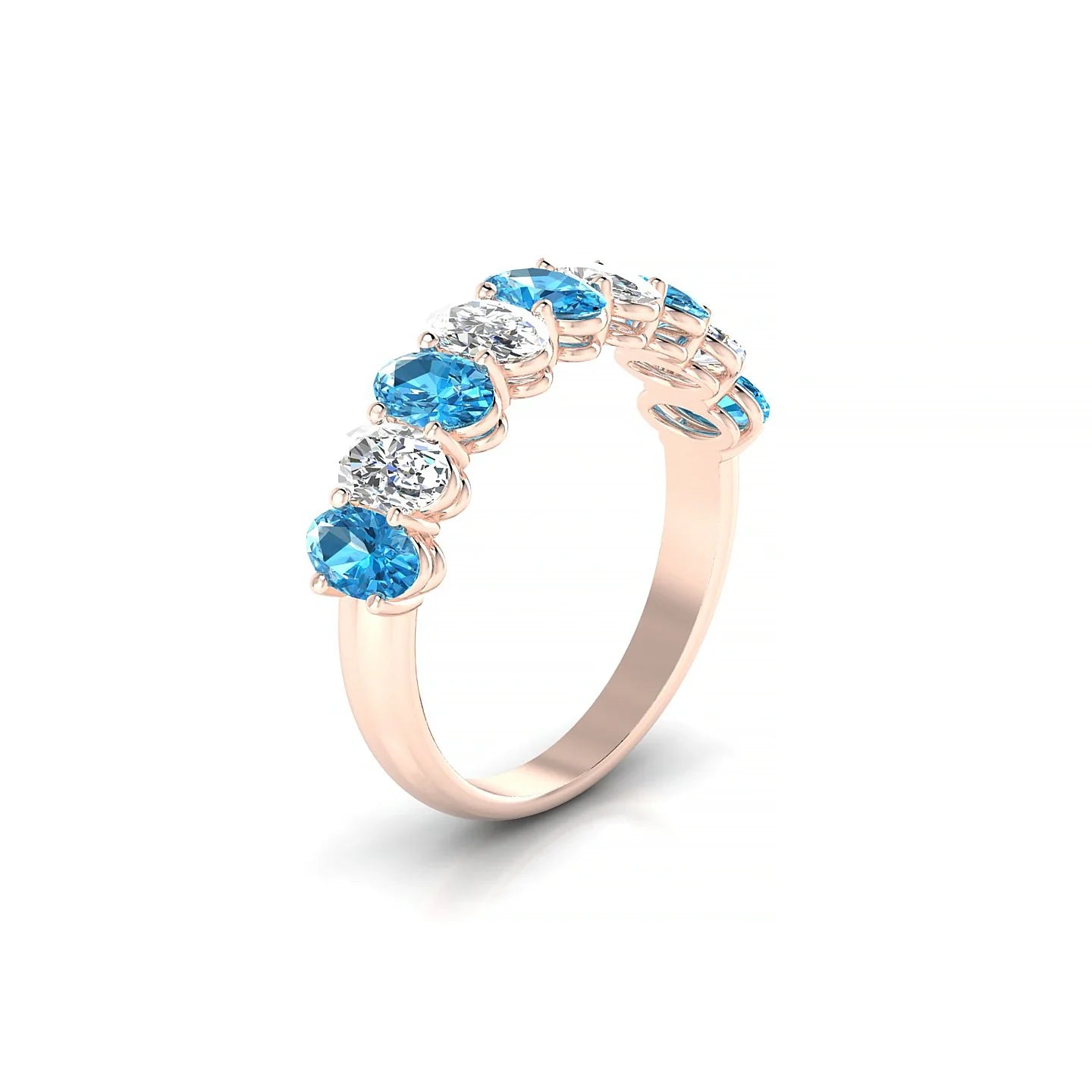Affection | 18k Rose Gold 5 x 3 mm Oval Topaz & Diamond Ring
