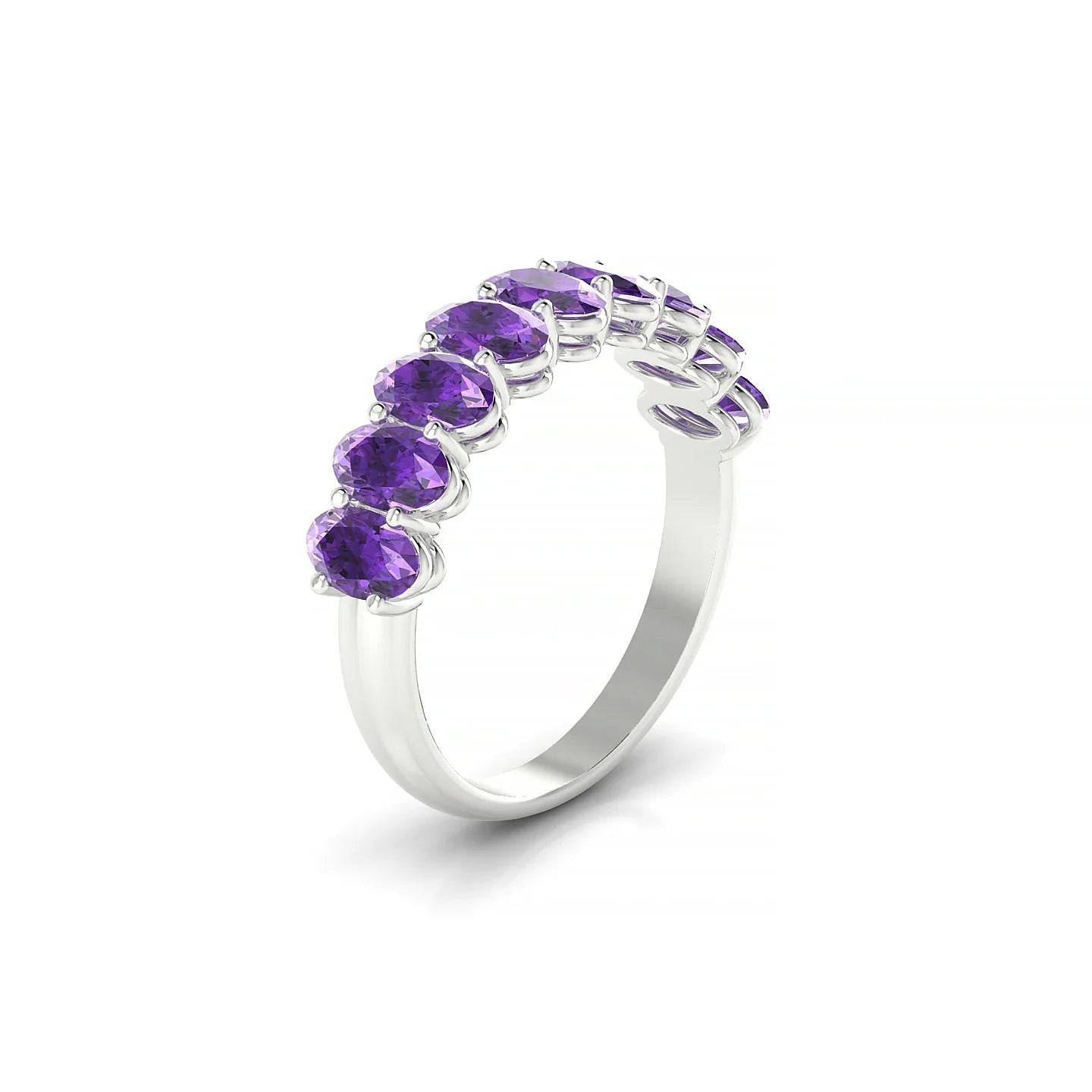 Affection | 18k White Gold 5 x 3 mm Oval Amethyst Ring