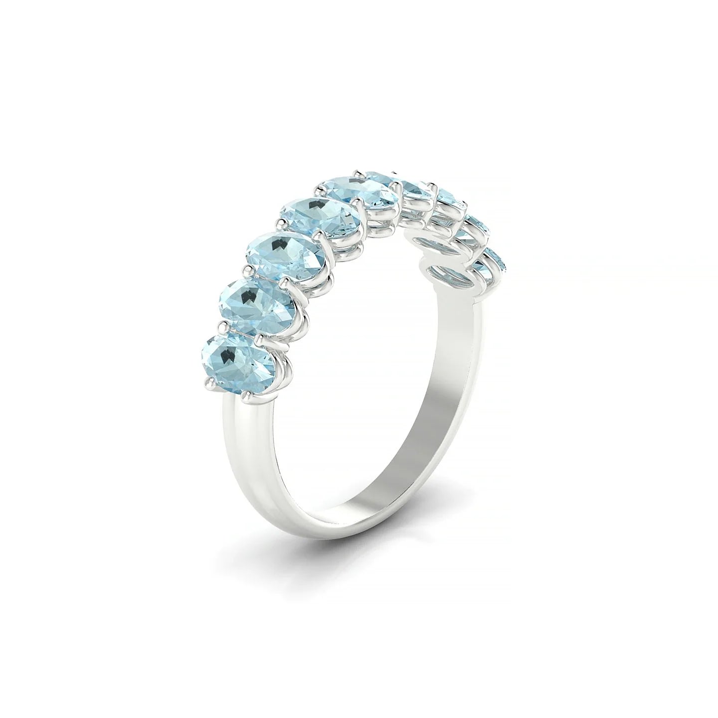 Affection | 18k White Gold 5 x 3 mm Oval Aquamarine Ring
