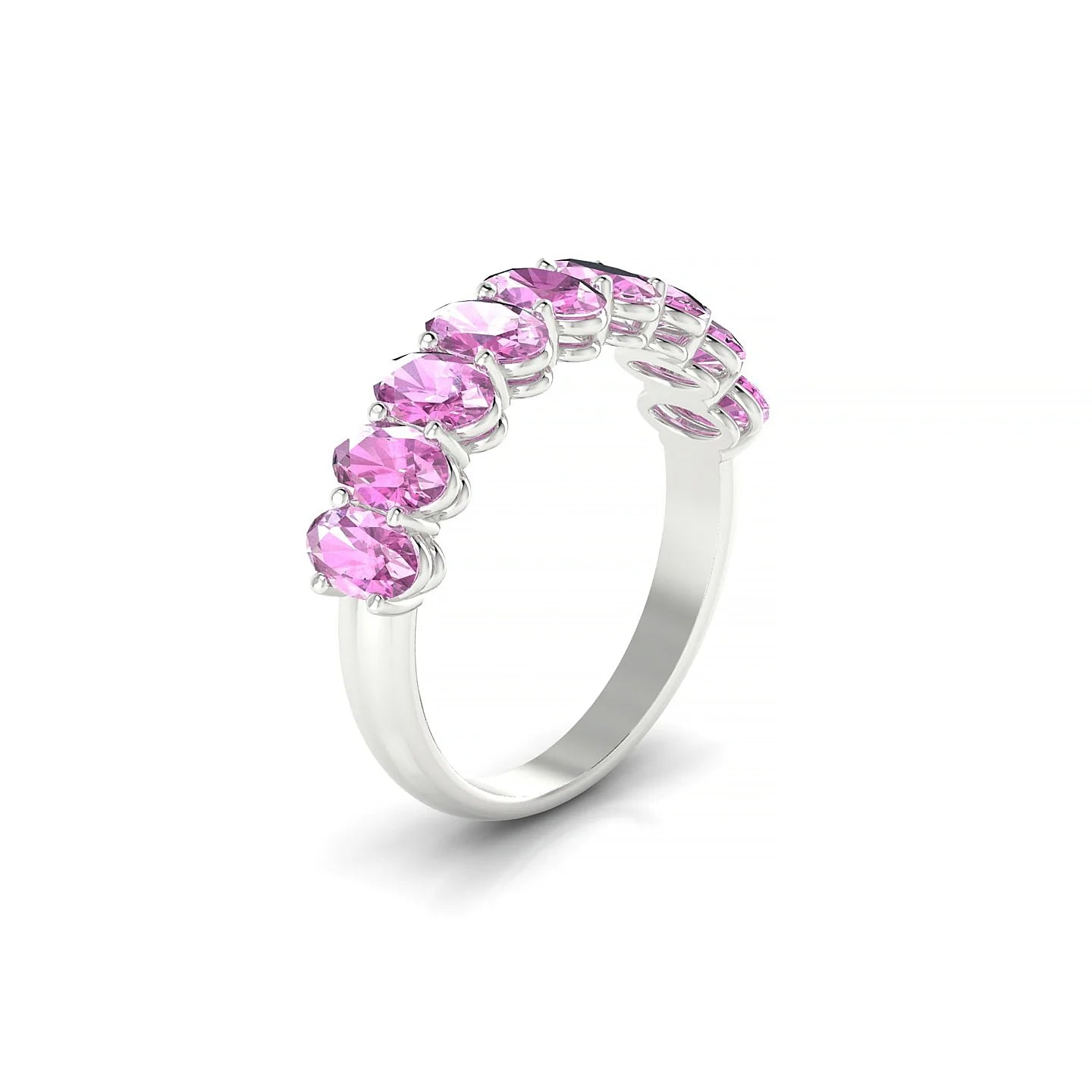 Affection | 18k White Gold 5 x 3 mm Oval Pink Sapphire Ring