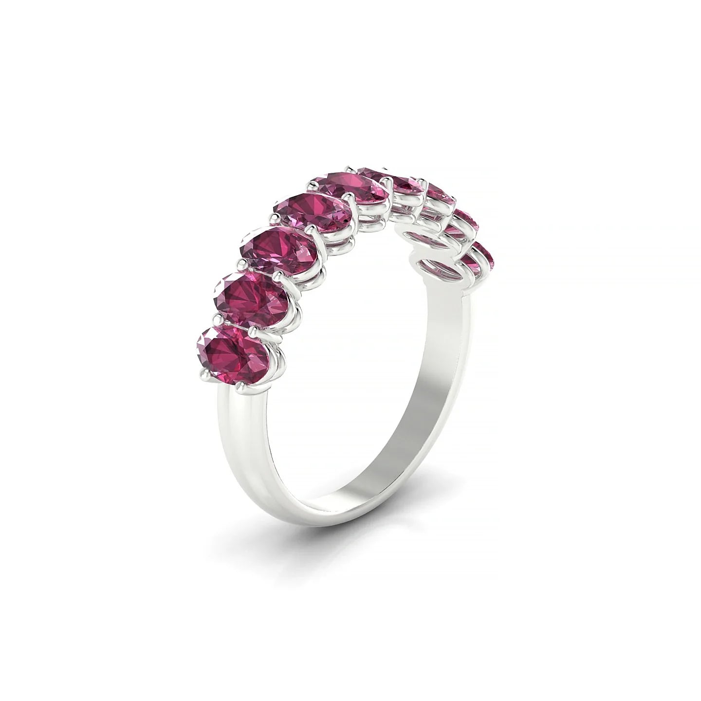 Affection | 18k White Gold 5 x 3 mm Oval Rhodolite Ring