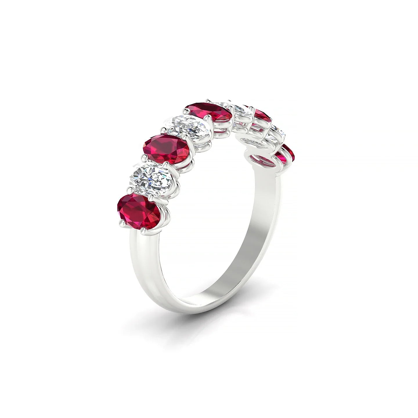 Affection | 18k White Gold 5 x 3 mm Oval Ruby & Diamond Ring