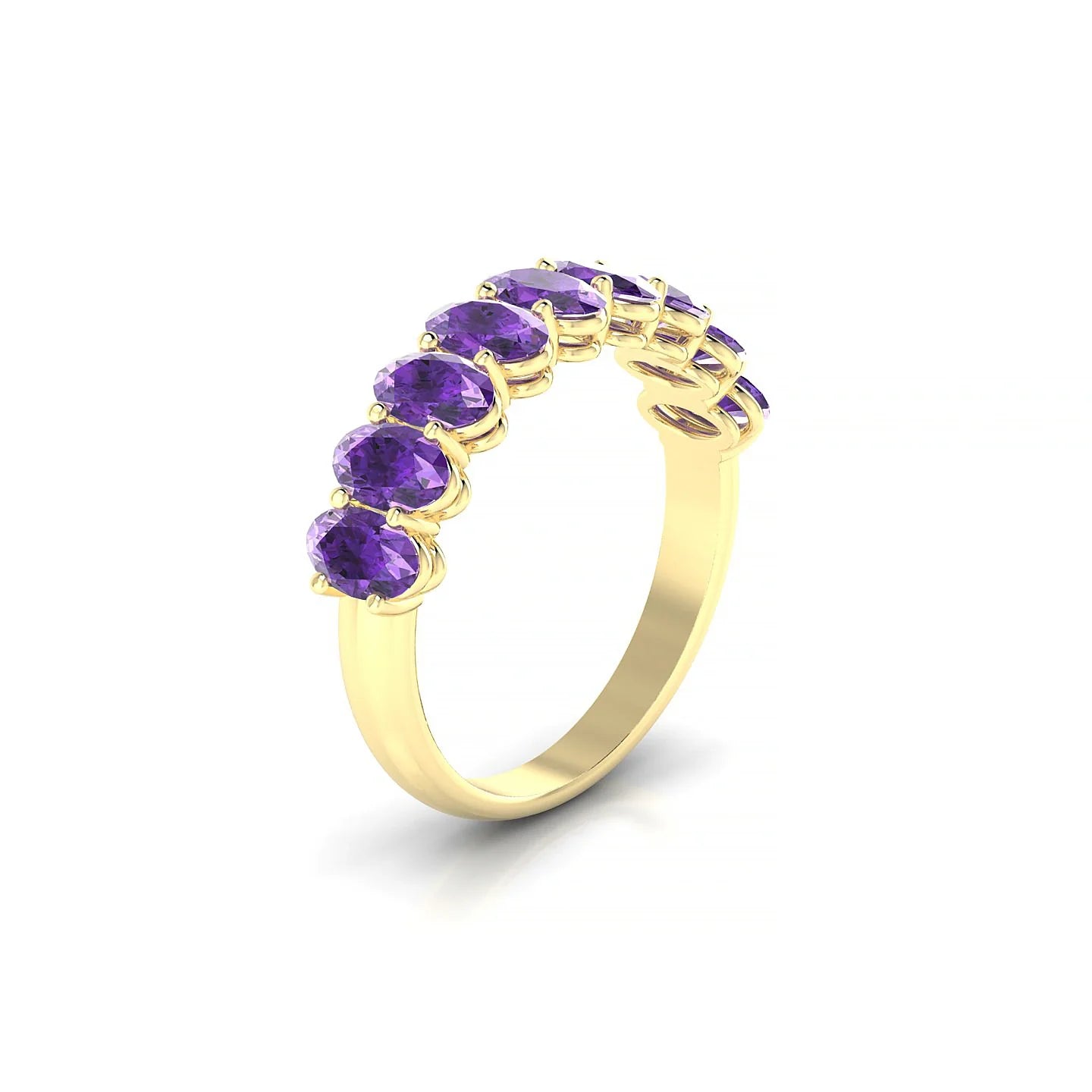Affection | 18k Yellow Gold 5 x 3 mm Oval Amethyst Ring