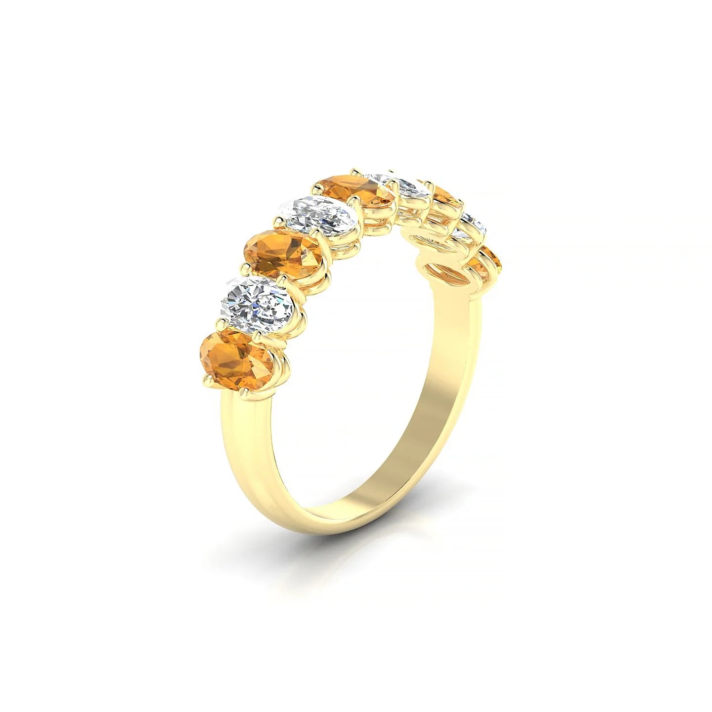 Affection | 18k Yellow Gold 5 x 3 mm Oval Citrine & Diamond Ring