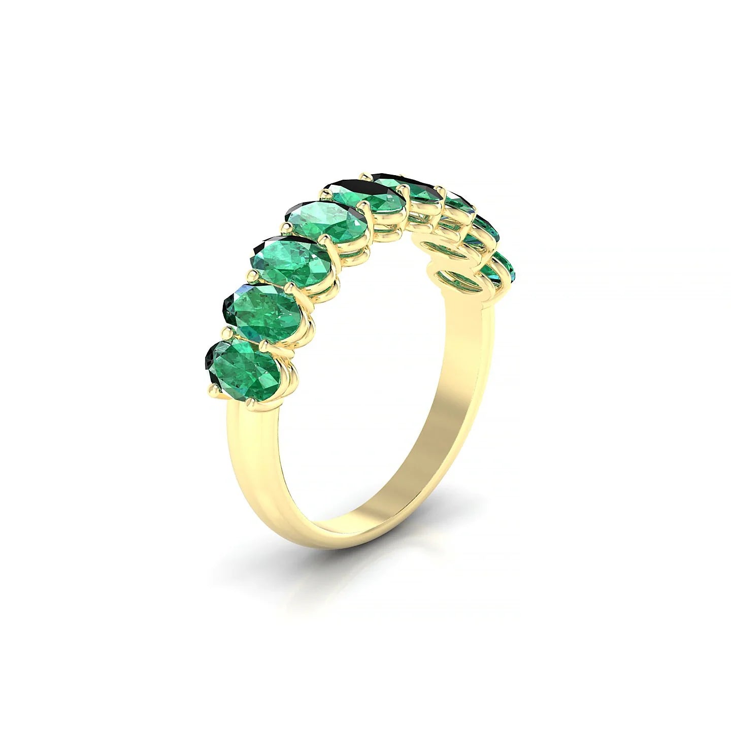 Affection | 18k Yellow Gold 5 x 3 mm Oval Emerald Ring