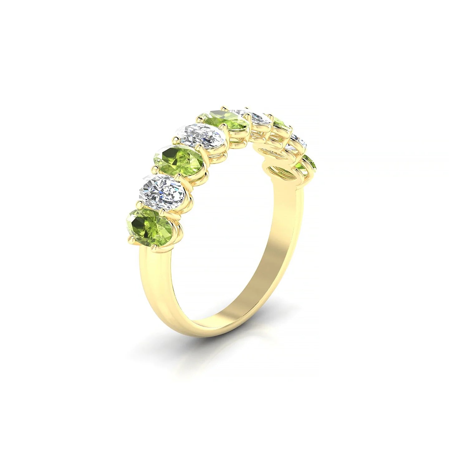 Affection | 18k Yellow Gold 5 x 3 mm Oval Peridot & Diamond Ring