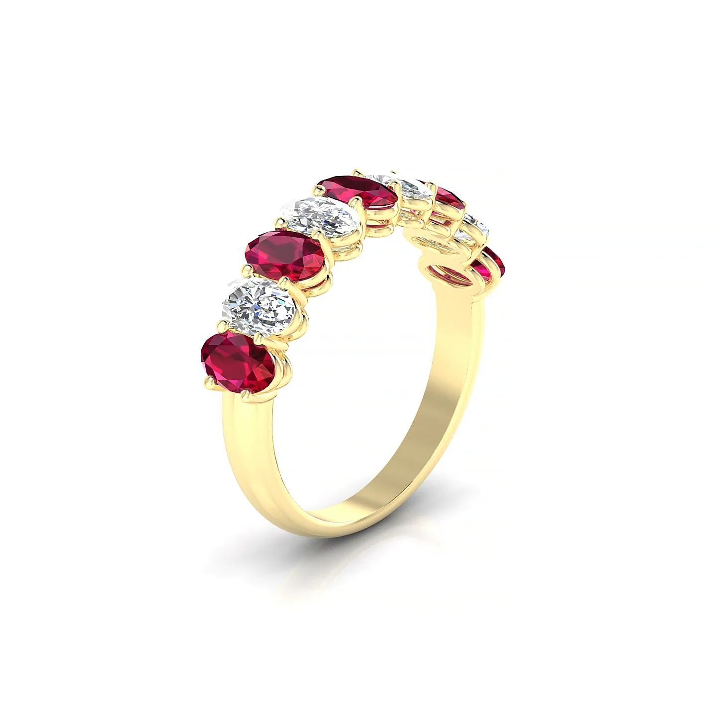 Affection | 18k Yellow Gold 5 x 3 mm Oval Ruby & Diamond Ring