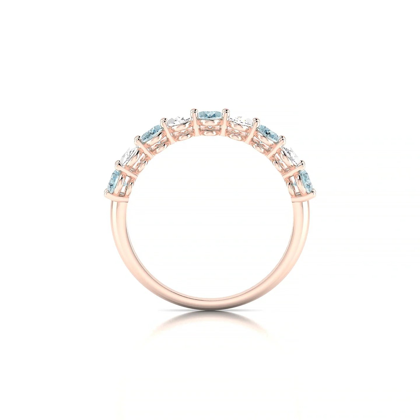 Affection | 18k Rose Gold 5 x 3 mm Oval Aquamarine & Diamond Ring