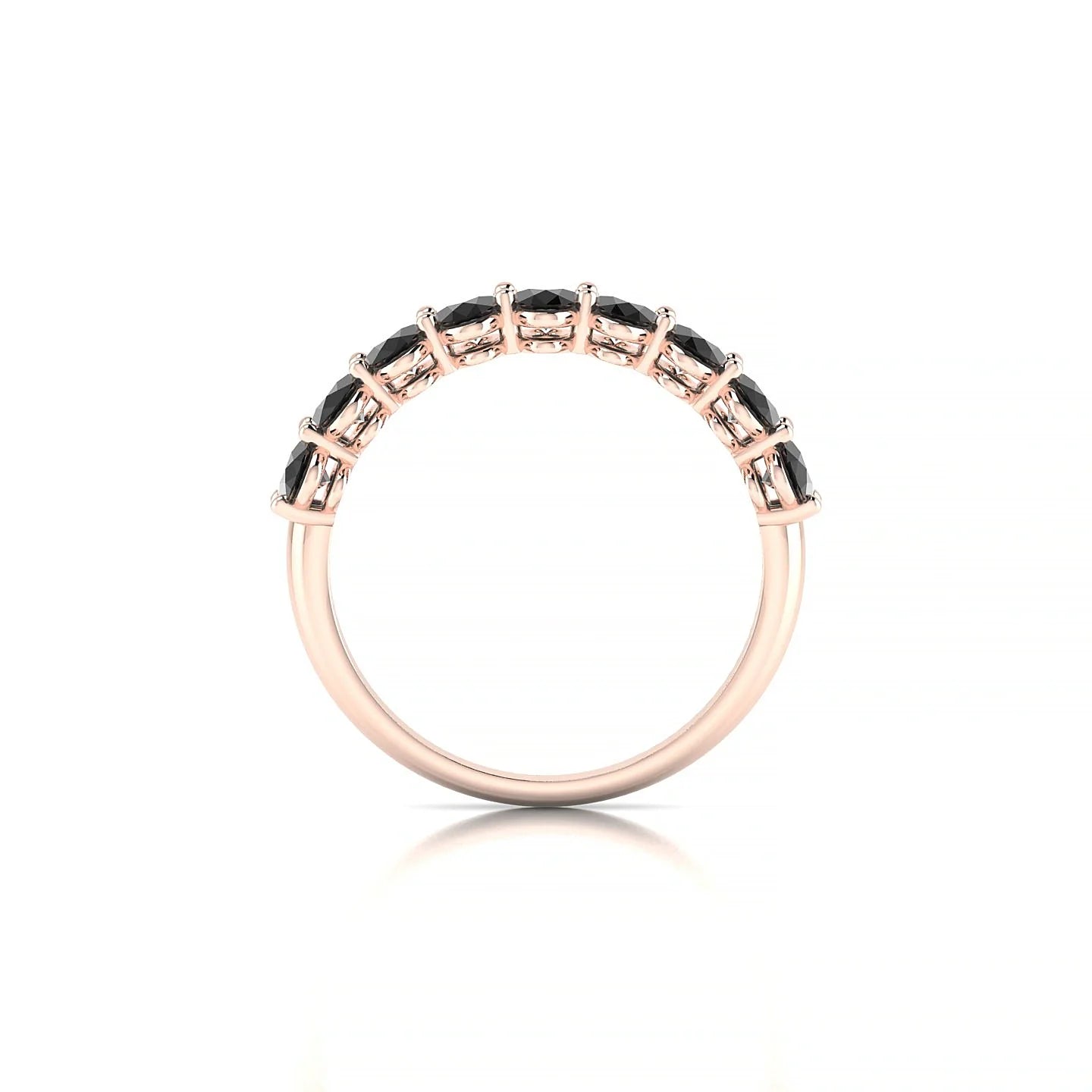 Affection | 18k Rose Gold 5 x 3 mm Oval Black Diamond Ring