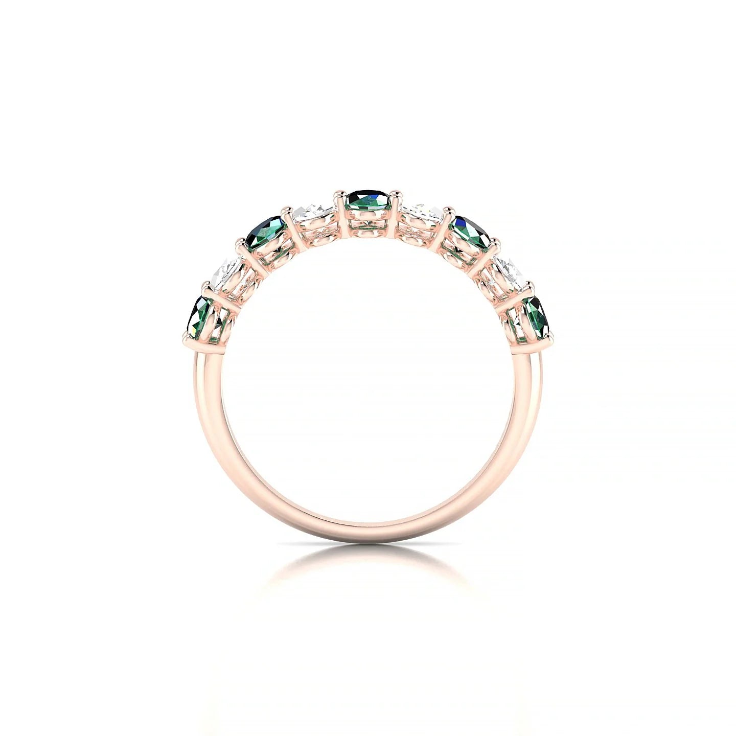 Affection | 18k Rose Gold 5 x 3 mm Oval Emerald & Diamond Ring