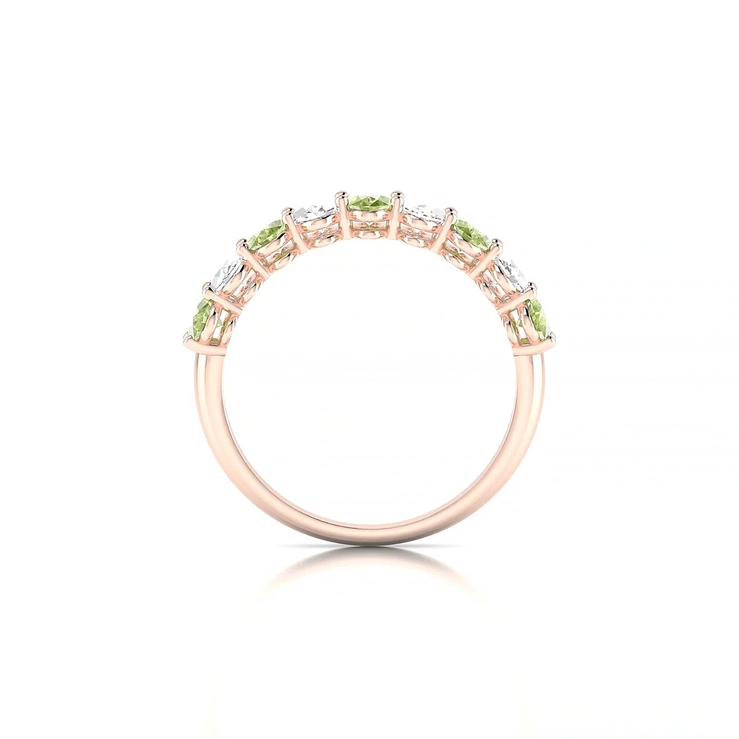 Affection | 18k Rose Gold 5 x 3 mm Oval Peridot & Diamond Ring