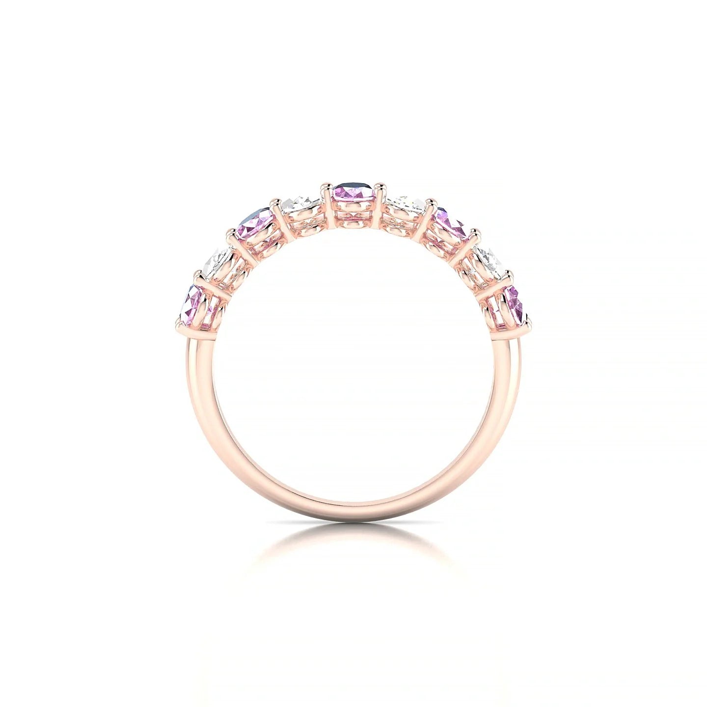 Affection | 18k Rose Gold 5 x 3 mm Oval Pink Sapphire & Diamond Ring