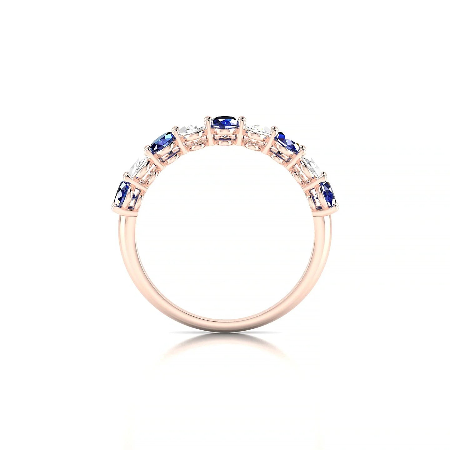Affection | 18k Rose Gold 5 x 3 mm Oval Sapphire & Diamond Ring