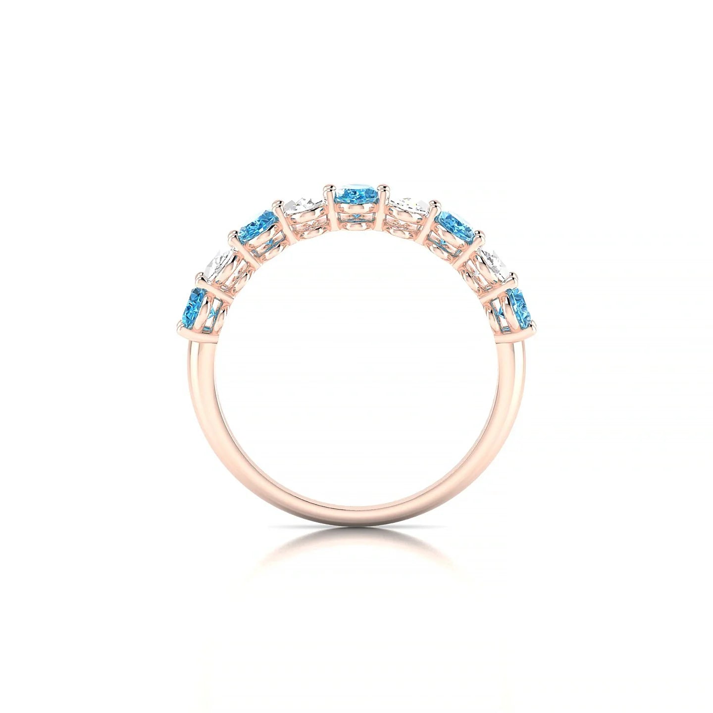 Affection | 18k Rose Gold 5 x 3 mm Oval Topaz & Diamond Ring