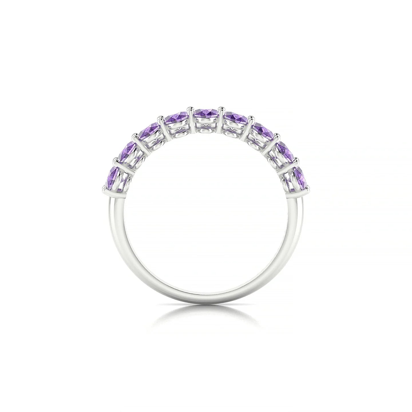 Affection | 18k White Gold 5 x 3 mm Oval Amethyst Ring