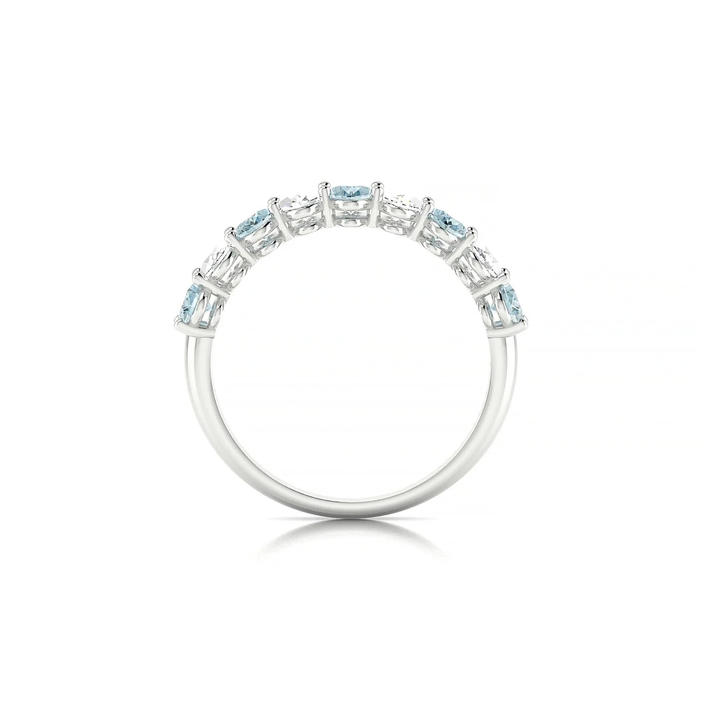 Affection | 18k White Gold 5 x 3 mm Oval Aquamarine & Diamond Ring