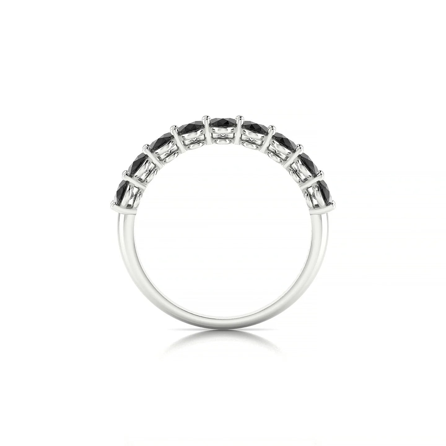 Affection | 18k White Gold 5 x 3 mm Oval Black Diamond Ring
