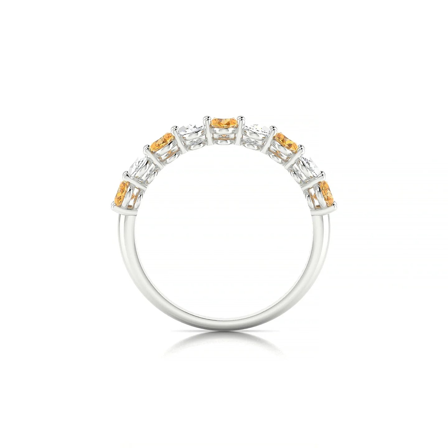 Affection | 18k White Gold 5 x 3 mm Oval Citrine & Diamond Ring