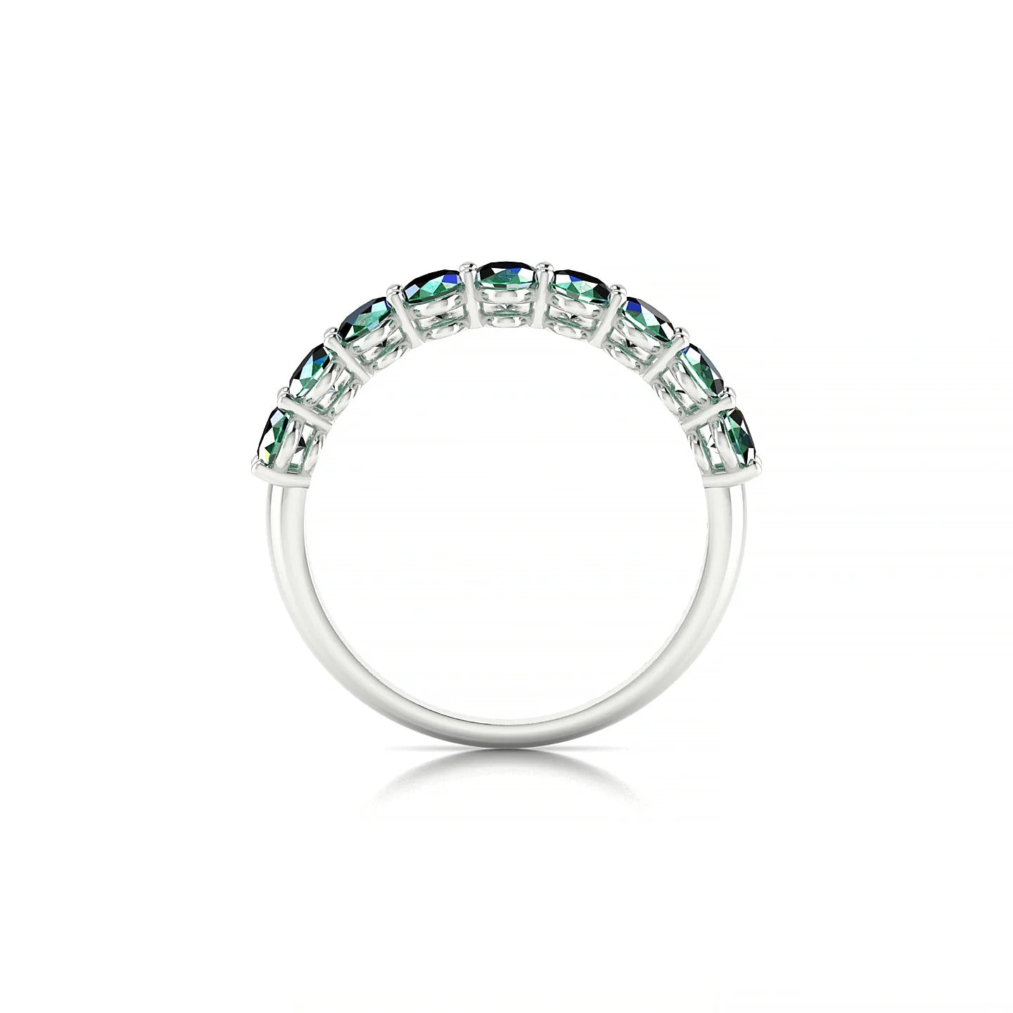 Affection | 18k White Gold 5 x 3 mm Oval Emerald Ring