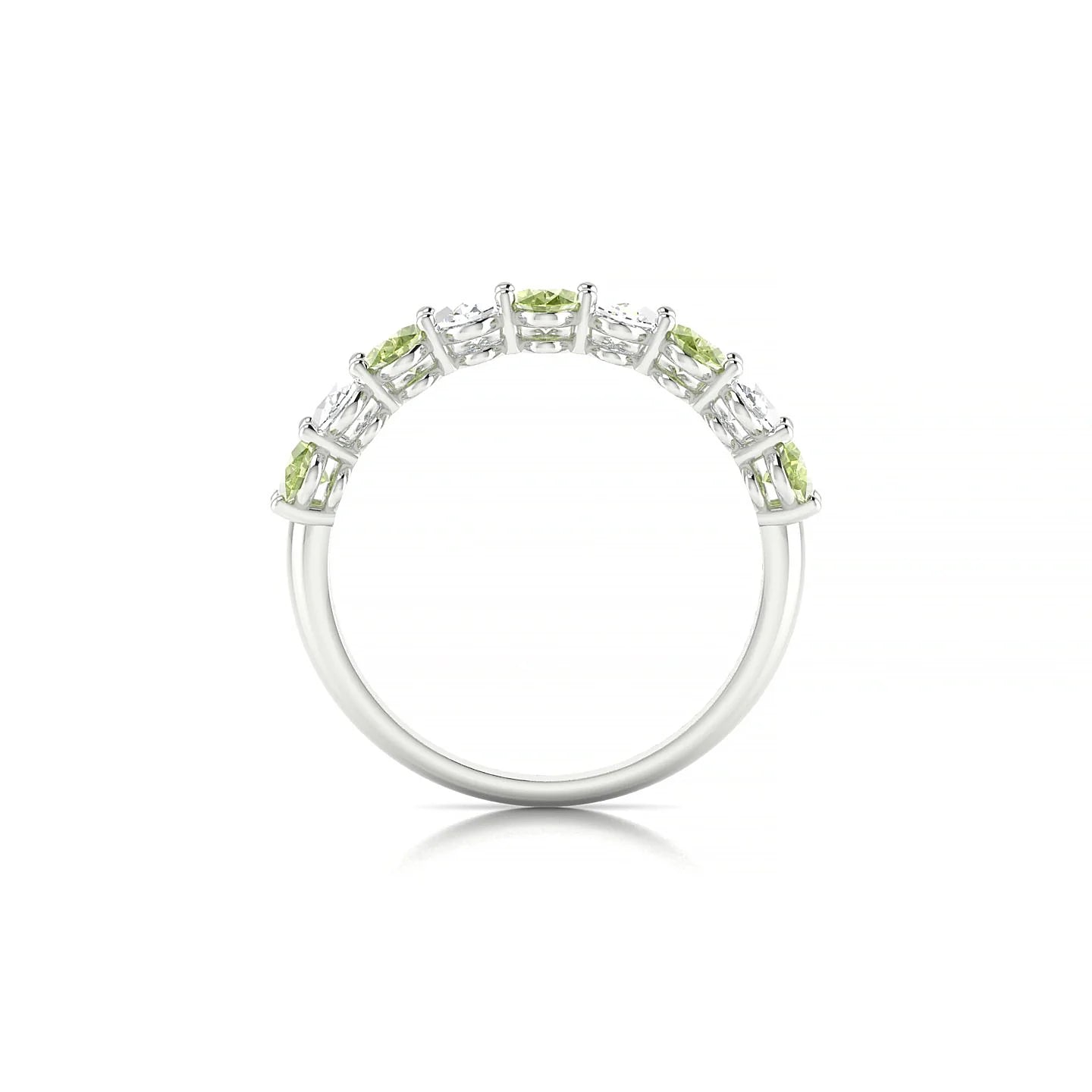 Affection | 18k White Gold 5 x 3 mm Oval Peridot & Diamond Ring