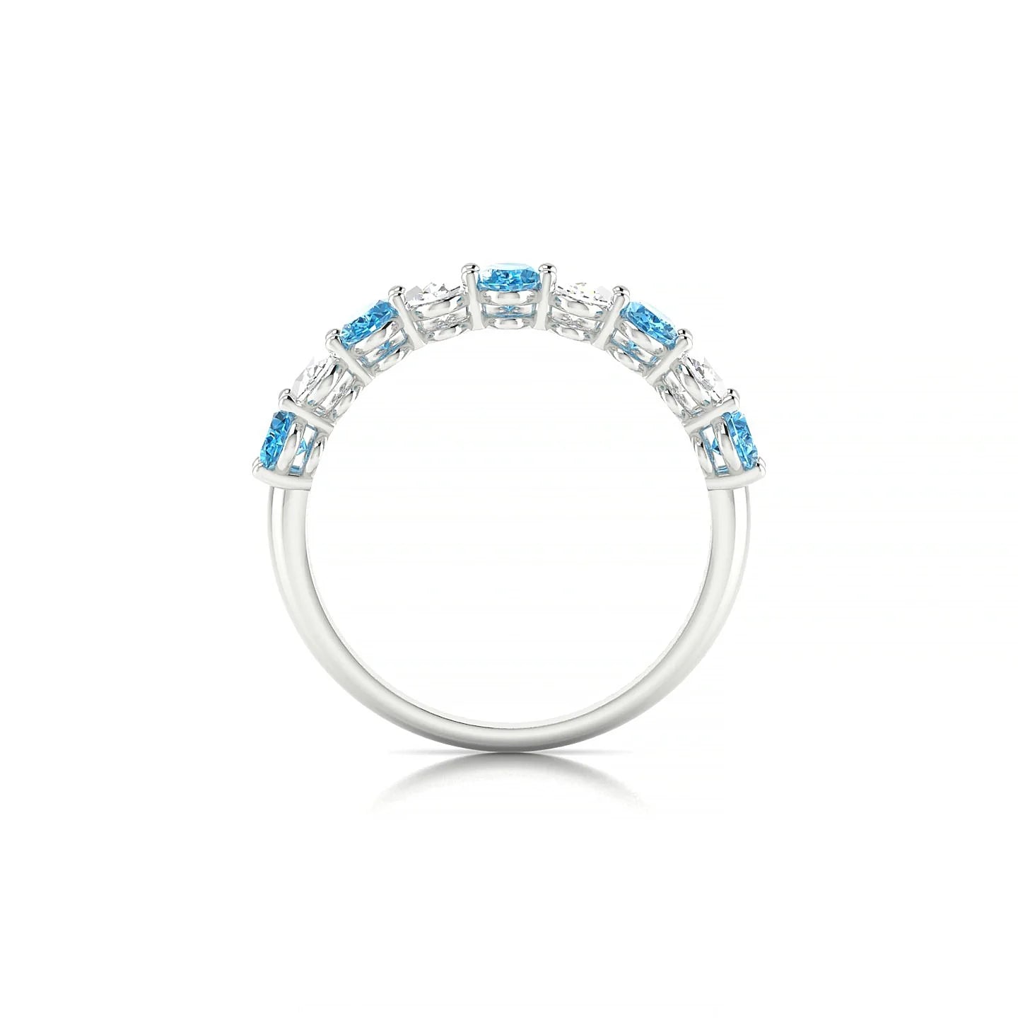 Affection | 18k White Gold 5 x 3 mm Oval Topaz & Diamond Ring