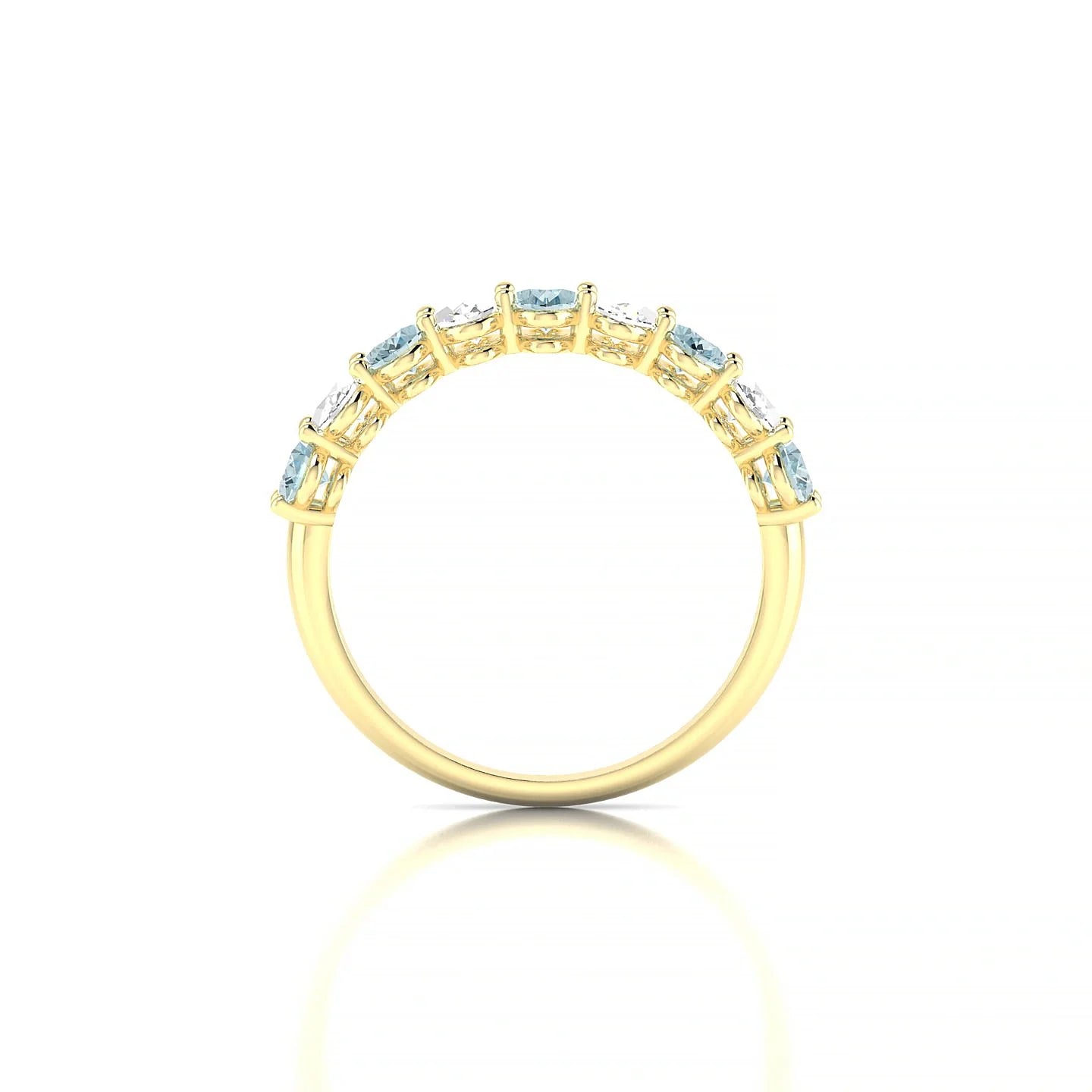 Affection | 18k Yellow Gold 5 x 3 mm Oval Aquamarine & Diamond Ring