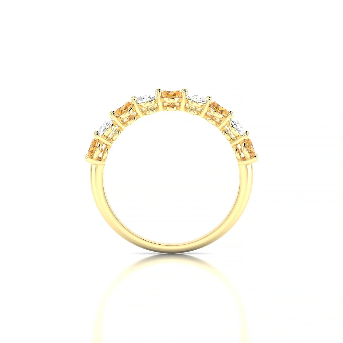 Affection | 18k Yellow Gold 5 x 3 mm Oval Citrine & Diamond Ring