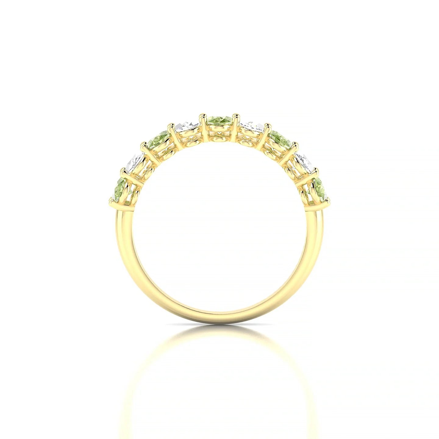 Affection | 18k Yellow Gold 5 x 3 mm Oval Peridot & Diamond Ring