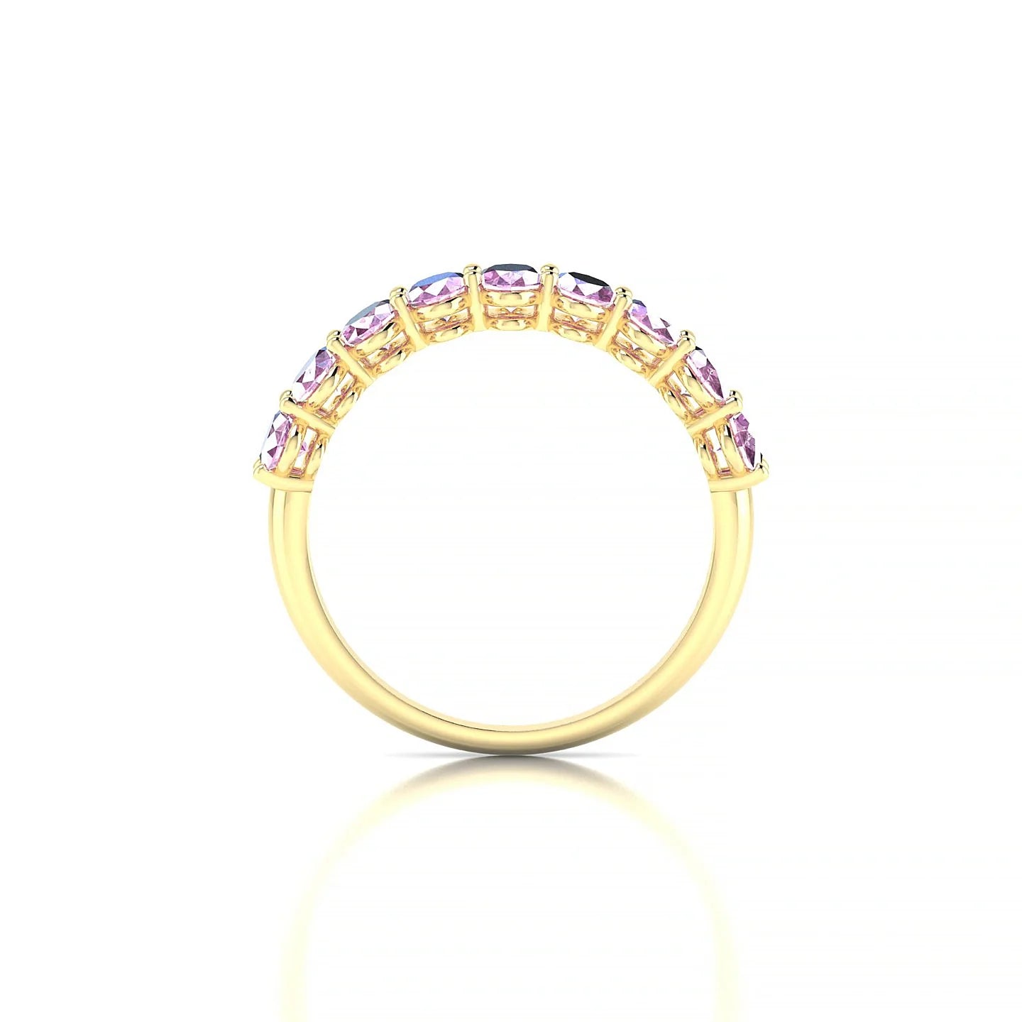 Affection | 18k Yellow Gold 5 x 3 mm Oval Pink Sapphire Ring
