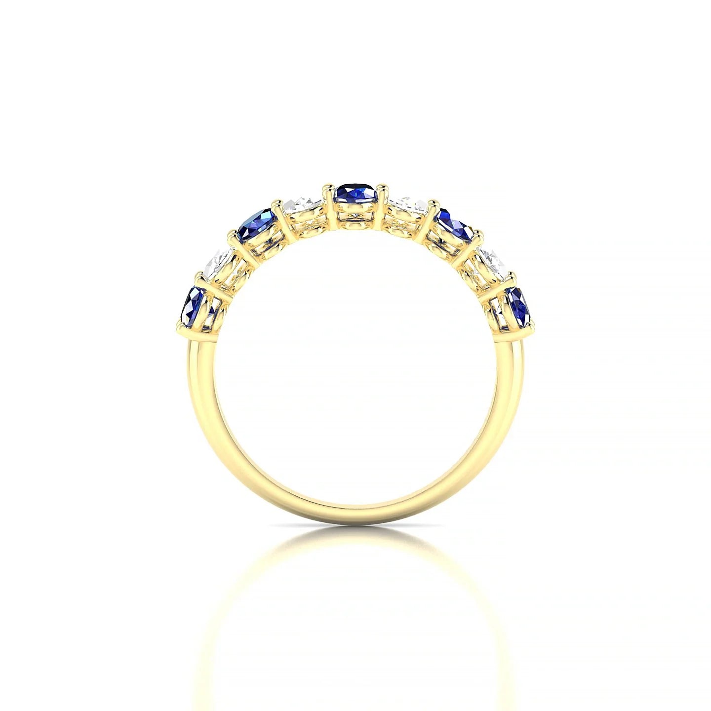 Affection | 18k Yellow Gold 5 x 3 mm Oval Sapphire & Diamond Ring