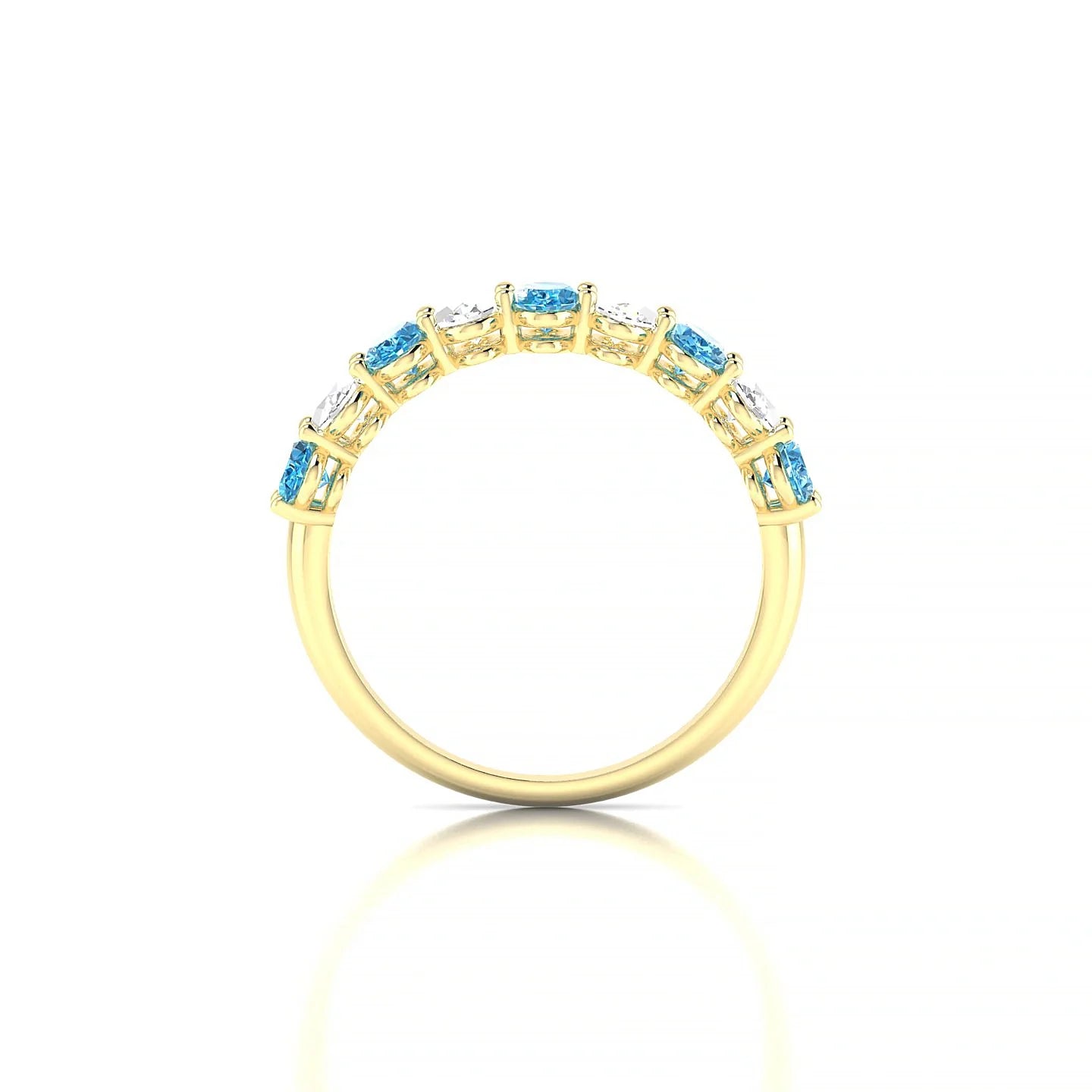 Affection | 18k Yellow Gold 5 x 3 mm Oval Topaz & Diamond Ring