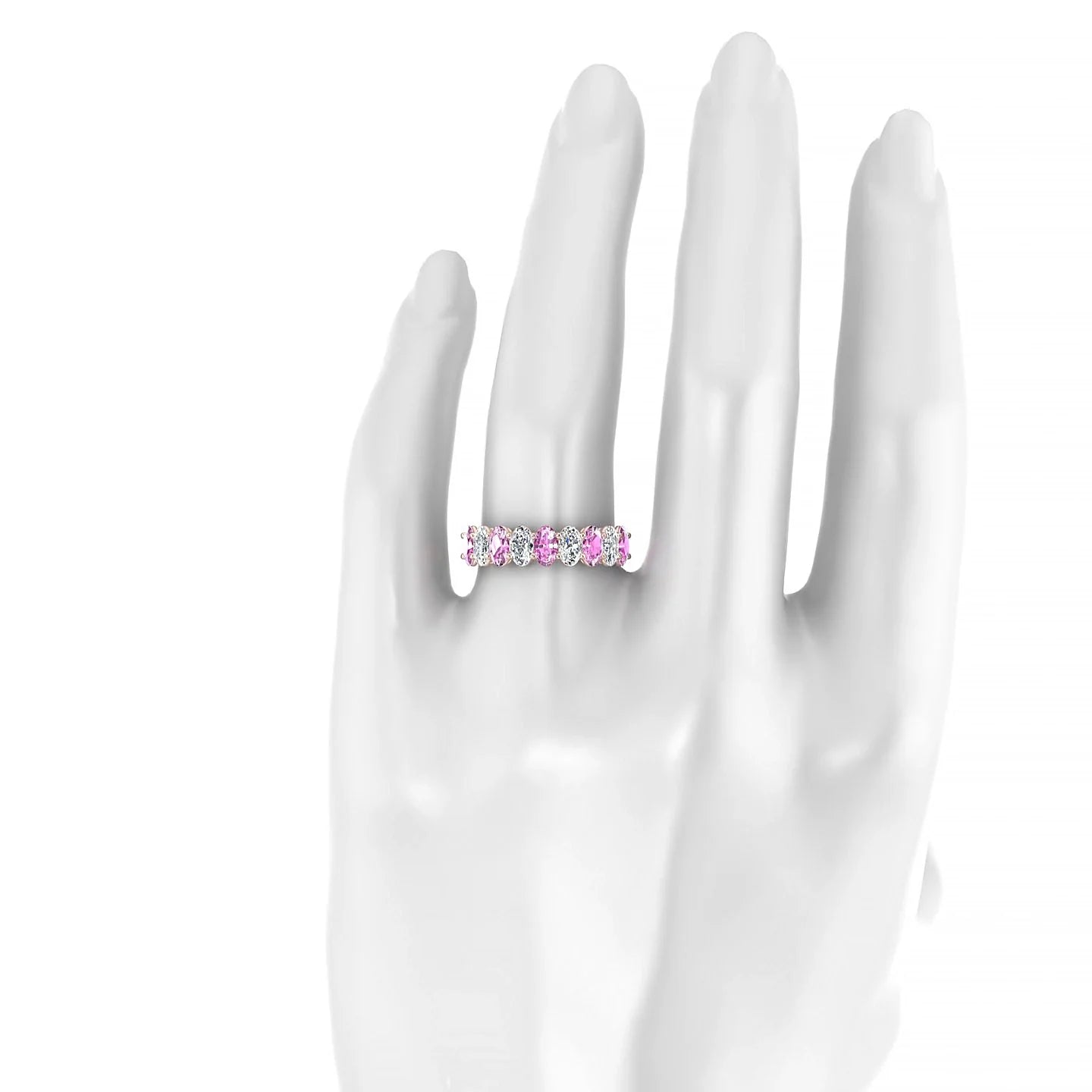 Affection | 18k Rose Gold 5 x 3 mm Oval Pink Sapphire & Diamond Ring