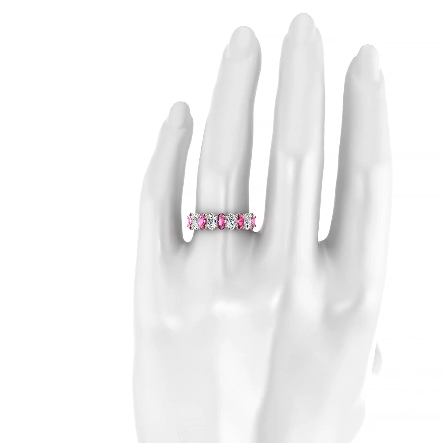 Affection | 18k Rose Gold 5 x 3 mm Oval Rhodolite & Diamond Ring