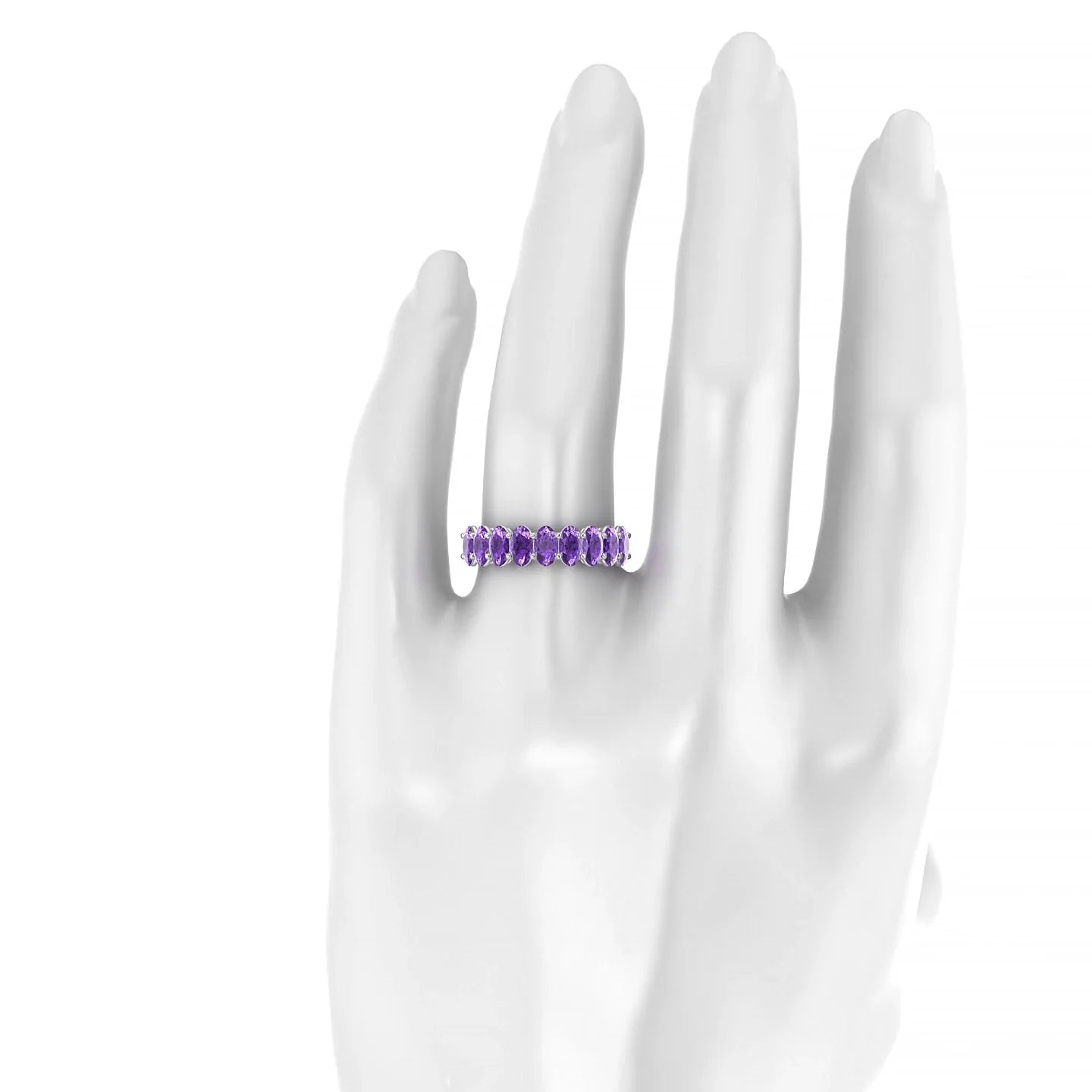 Affection | 18k White Gold 5 x 3 mm Oval Amethyst Ring