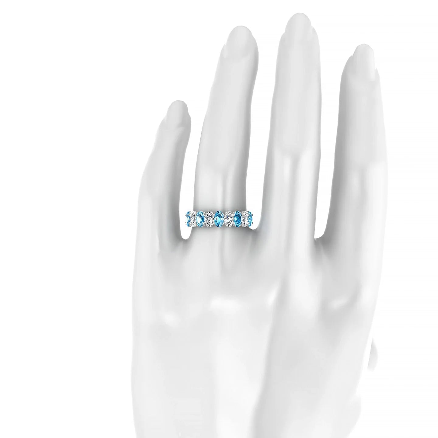 Affection | 18k White Gold 5 x 3 mm Oval Topaz & Diamond Ring