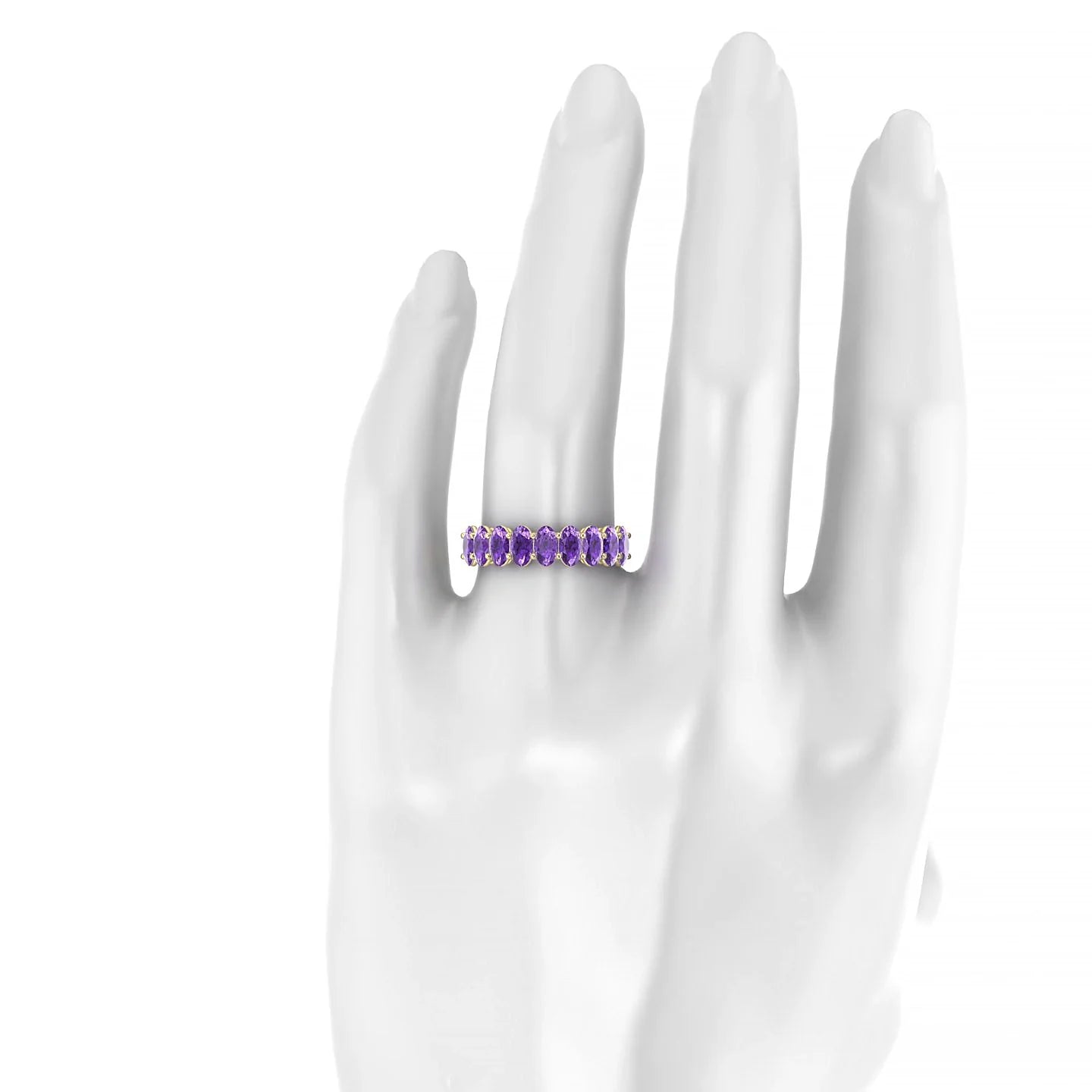 Affection | 18k Yellow Gold 5 x 3 mm Oval Amethyst Ring