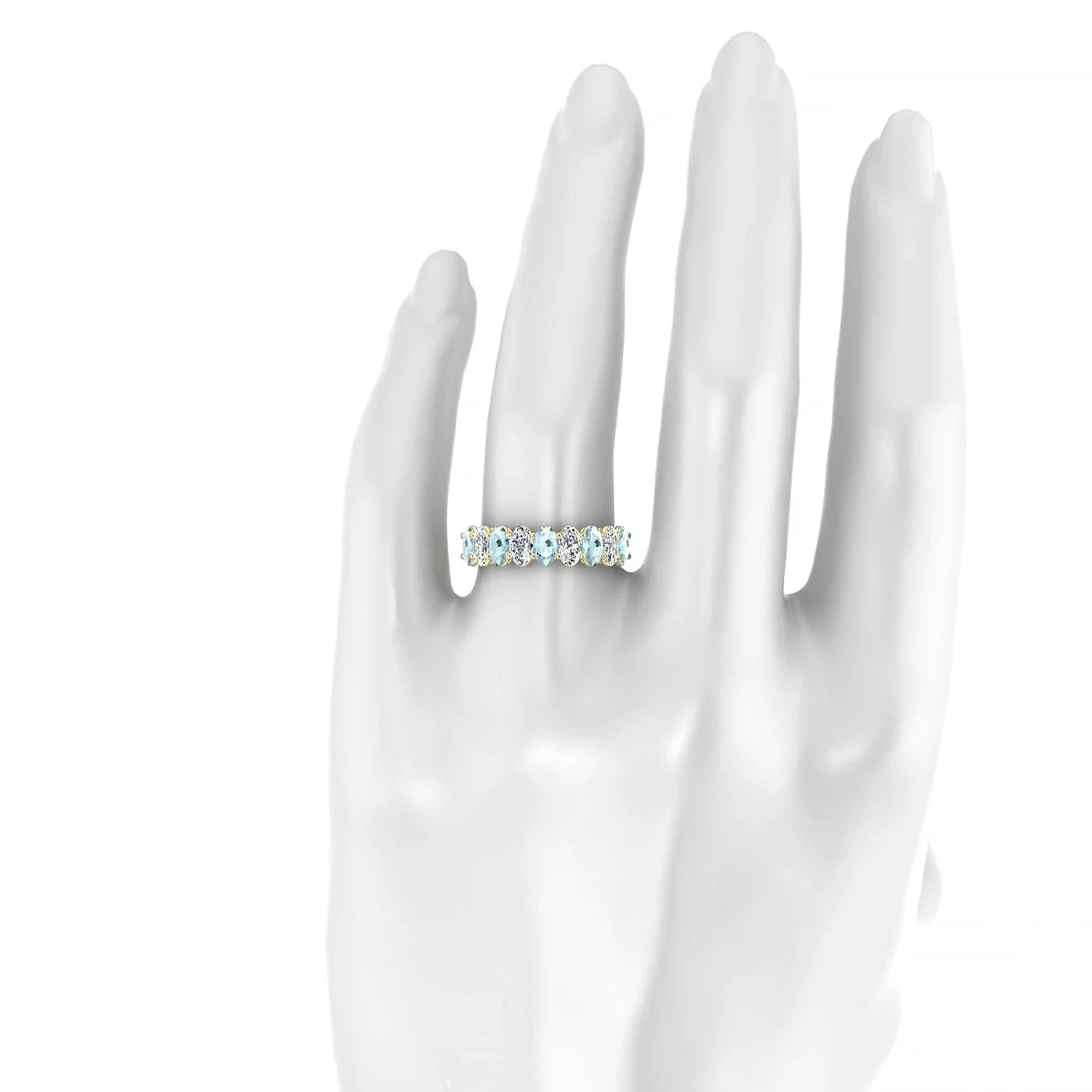 Affection | 18k Yellow Gold 5 x 3 mm Oval Aquamarine & Diamond Ring