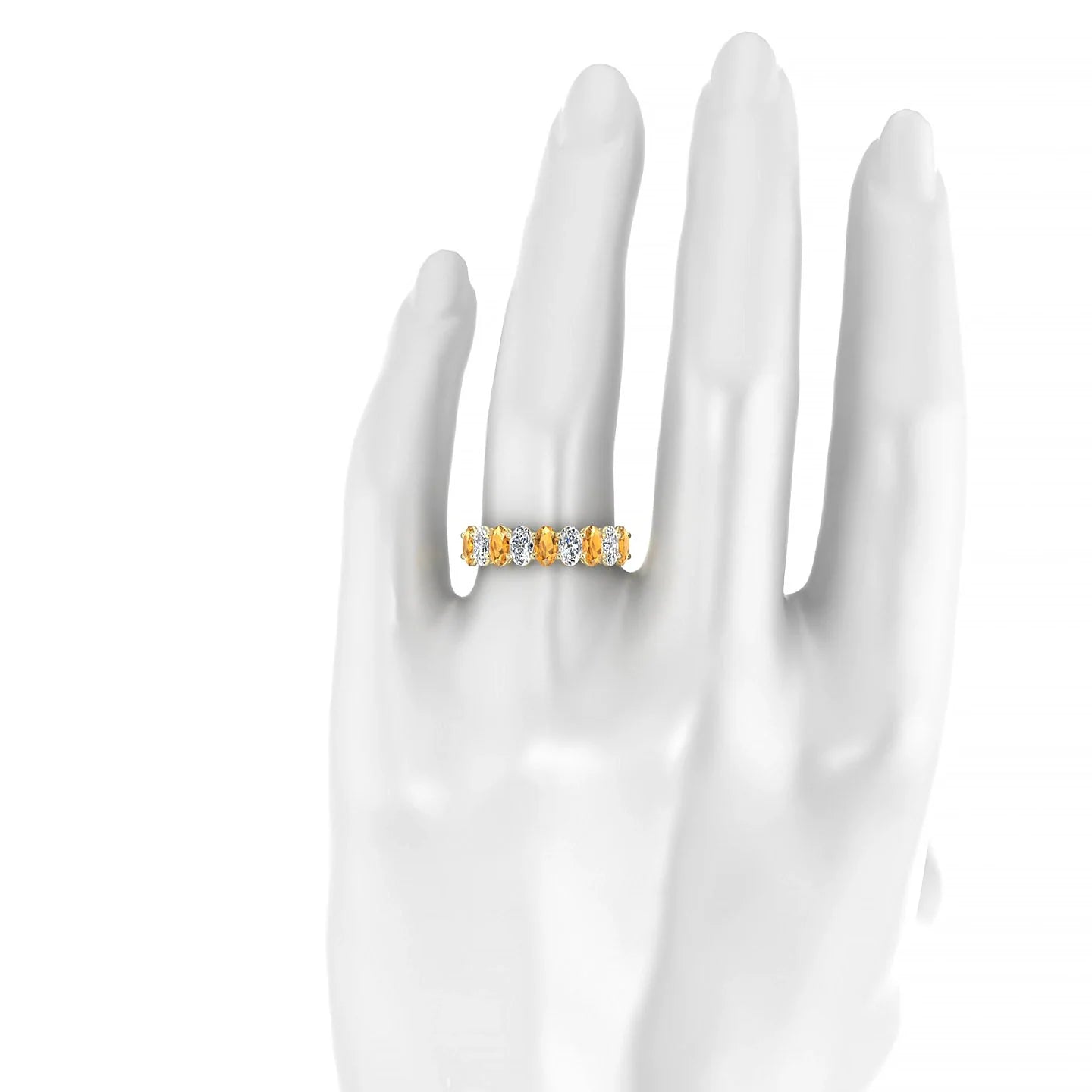 Affection | 18k Yellow Gold 5 x 3 mm Oval Citrine & Diamond Ring