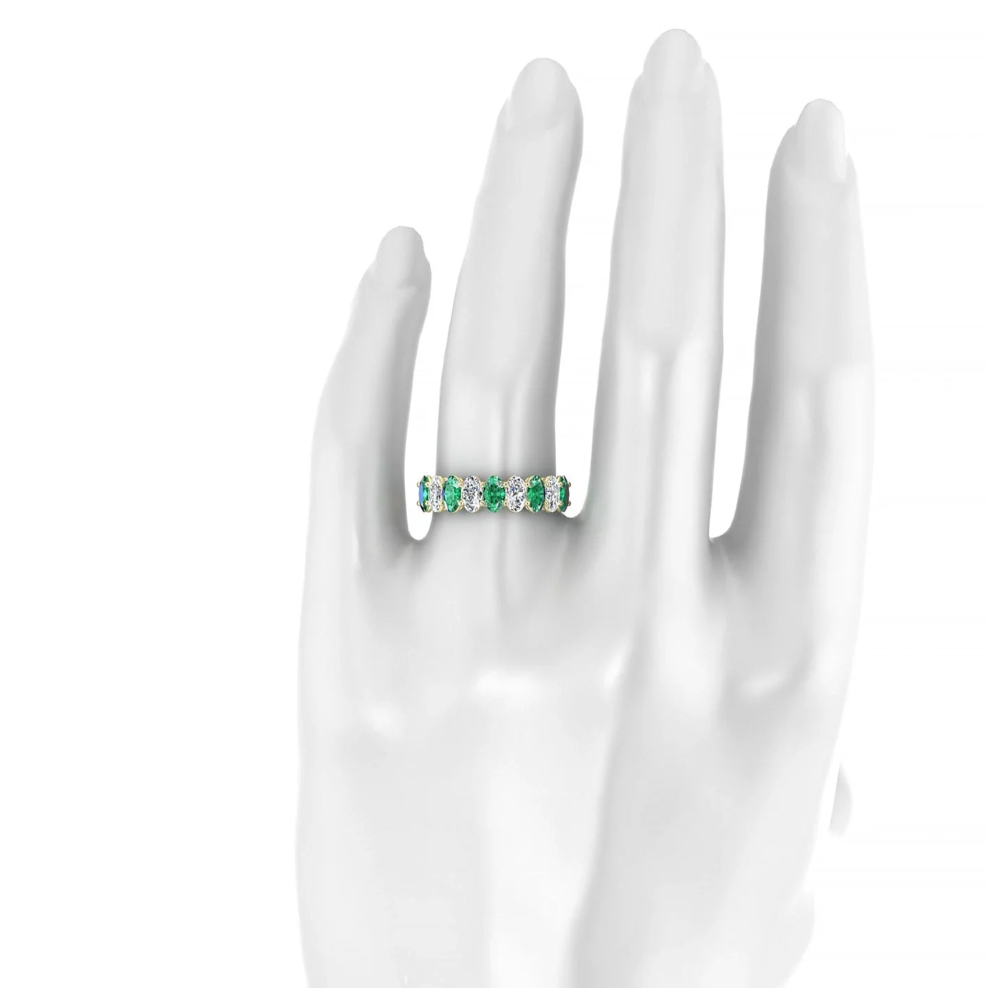 Affection | 18k Yellow Gold 5 x 3 mm Oval Emerald & Diamond Ring
