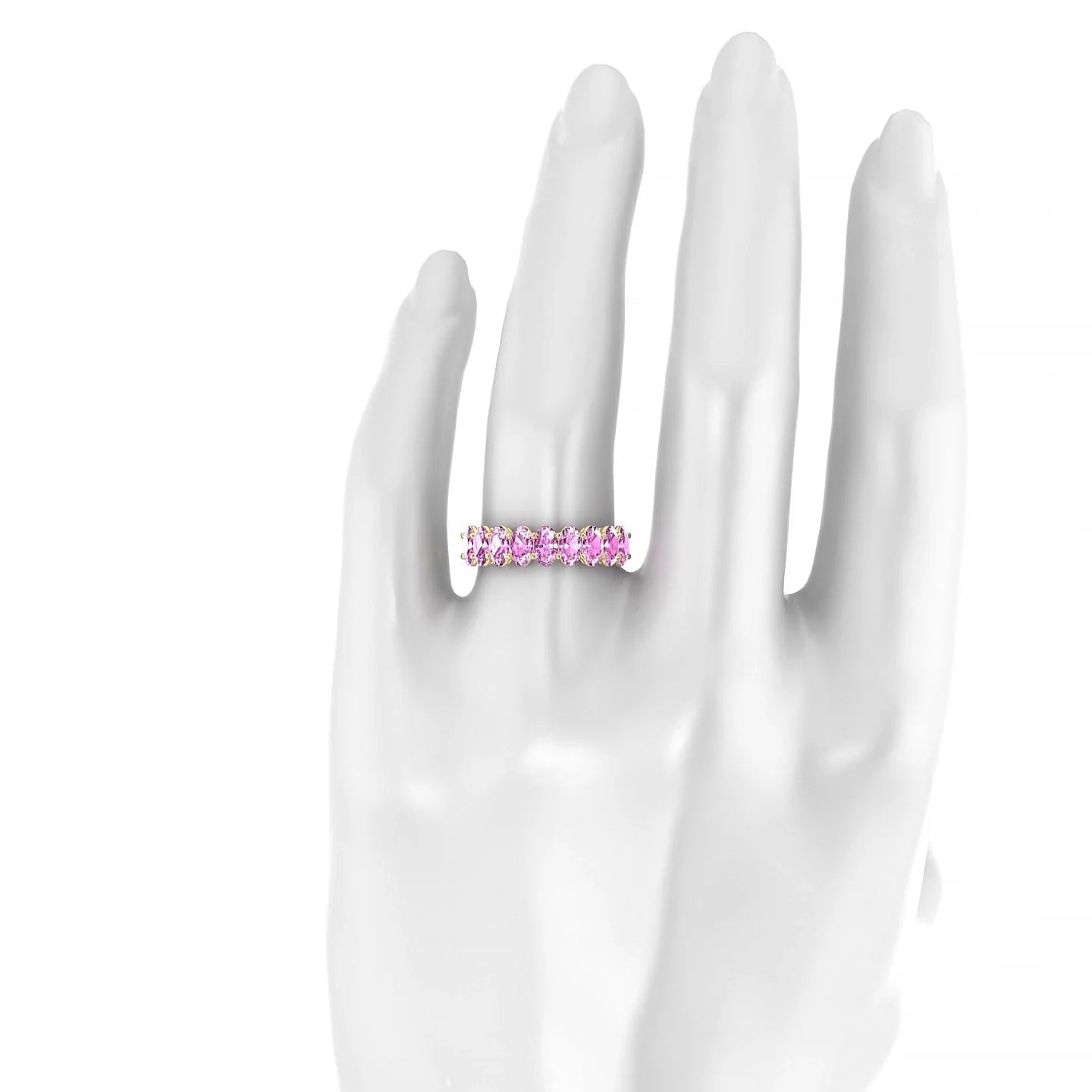 Affection | 18k Yellow Gold 5 x 3 mm Oval Pink Sapphire Ring