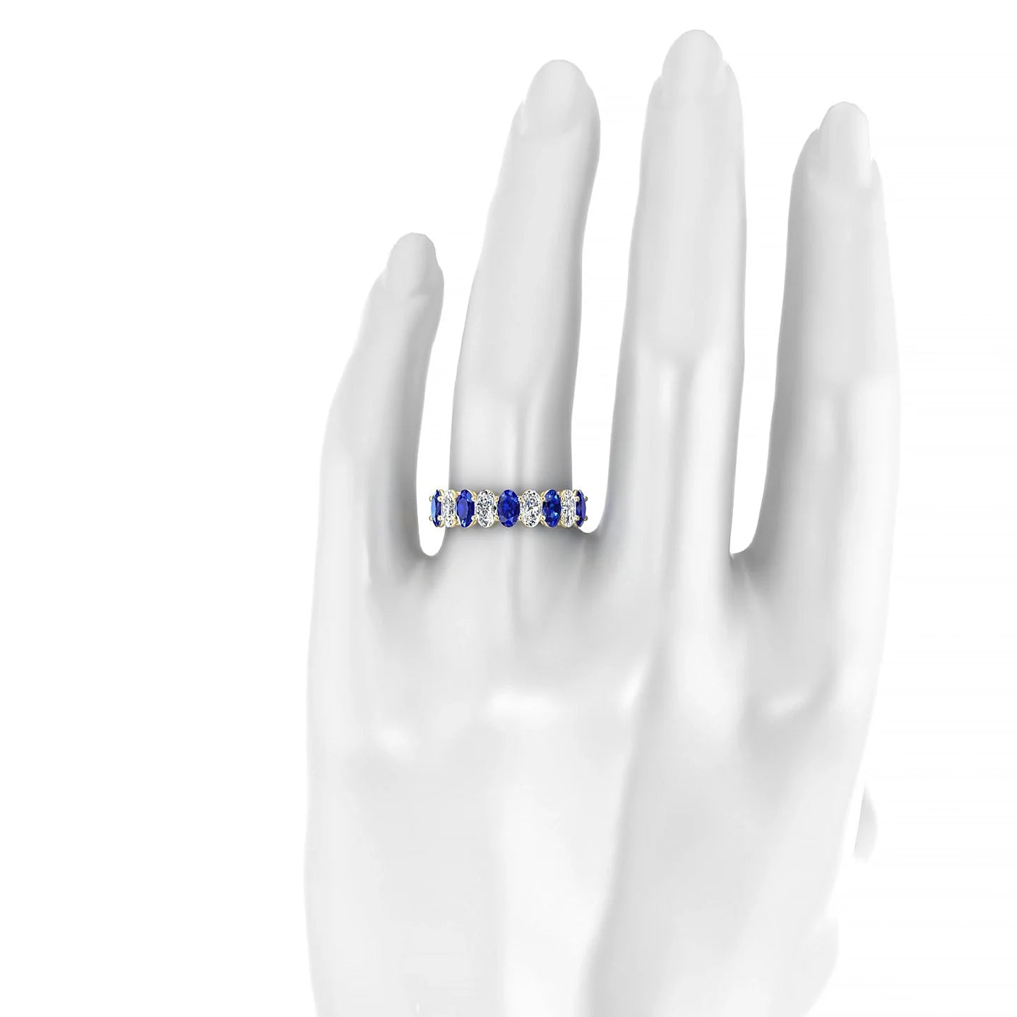 Affection | 18k Yellow Gold 5 x 3 mm Oval Sapphire & Diamond Ring