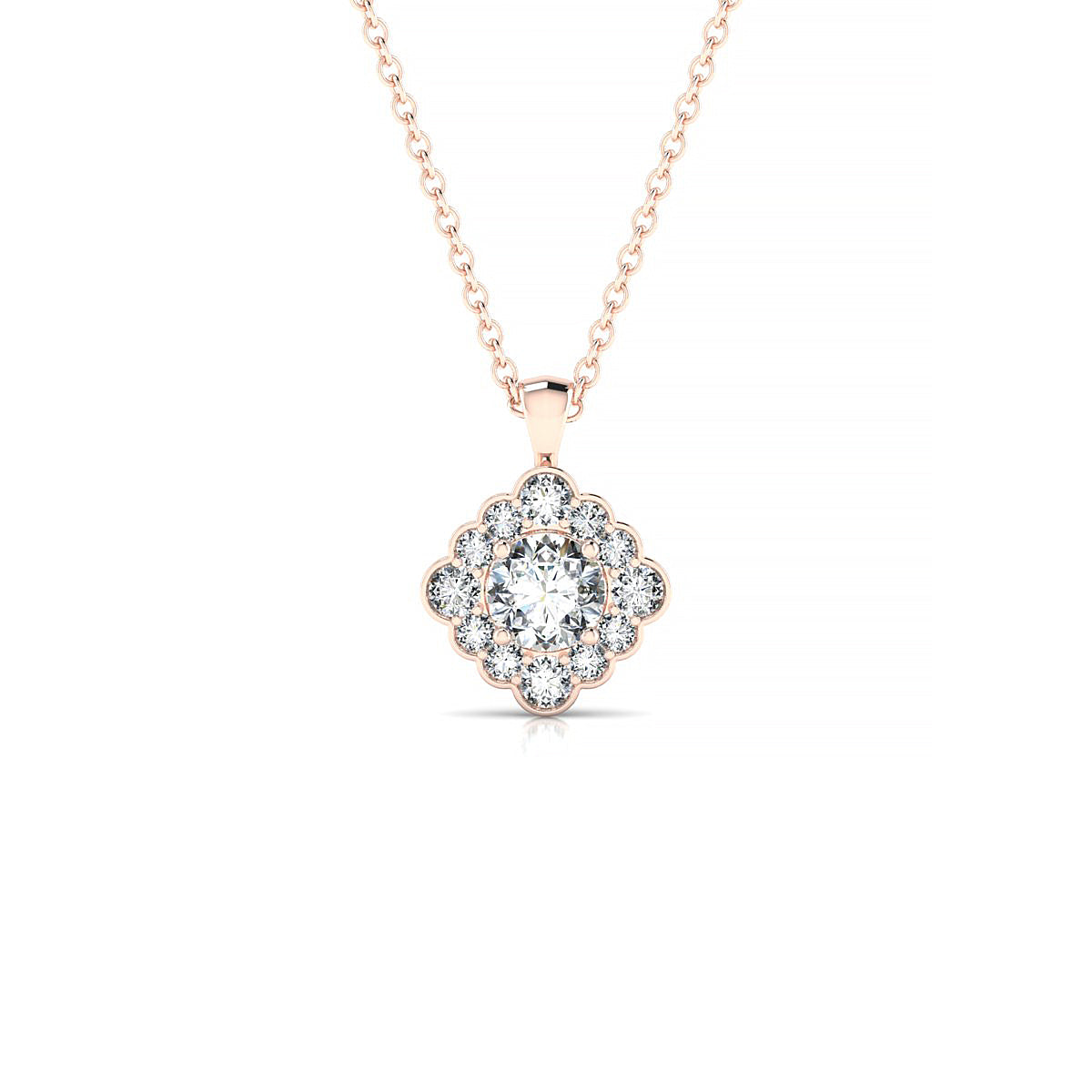 Aura | 18k Rose Gold 4.2 mm Round Diamond Pendant