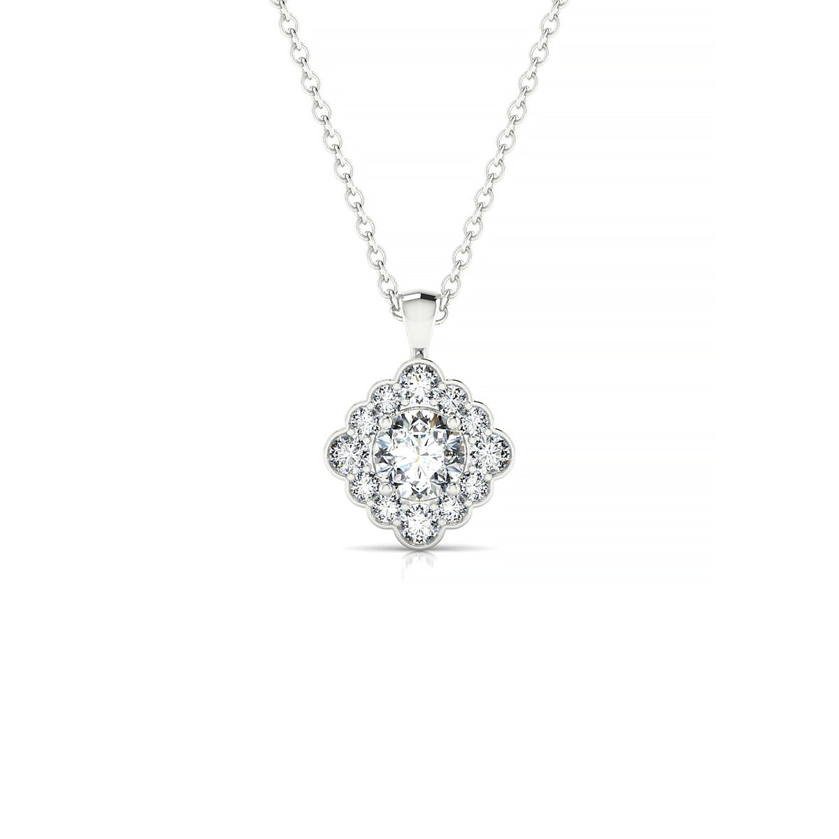 Aura | 18k White Gold 4.2 mm Round Diamond Pendant
