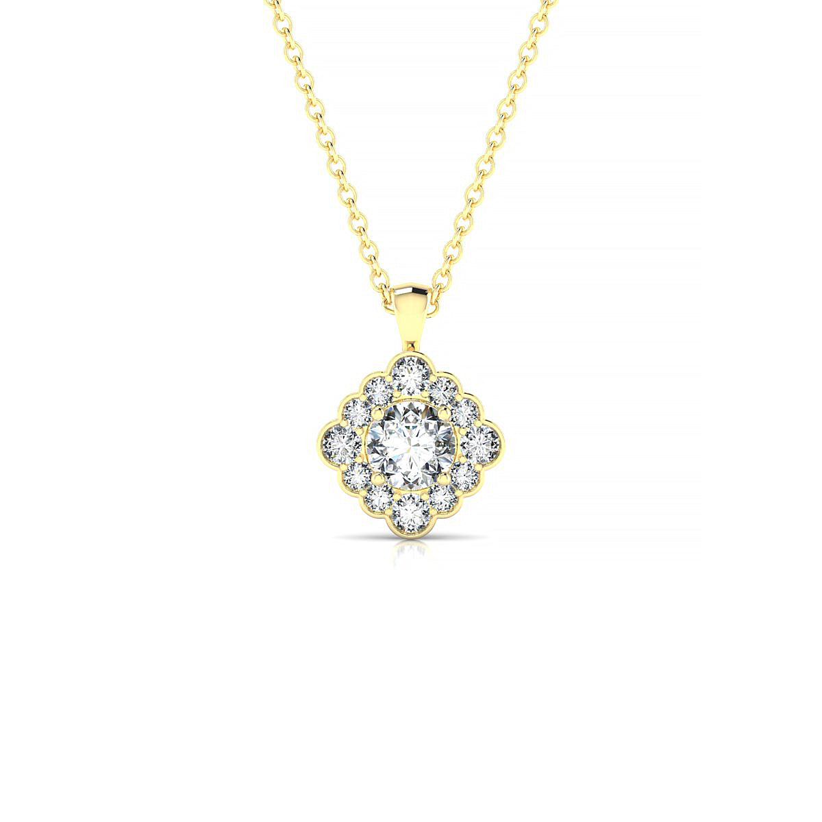 Aura | 18k Yellow Gold 4.2 mm Round Diamond Pendant
