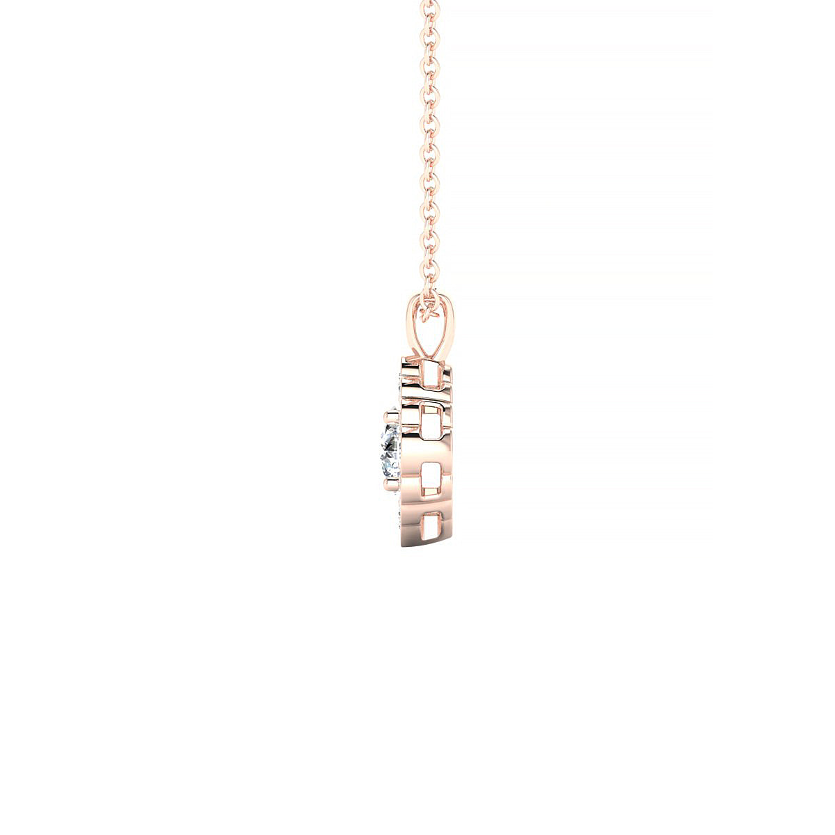Aura | 18k Rose Gold 4.2 mm Round Diamond Pendant