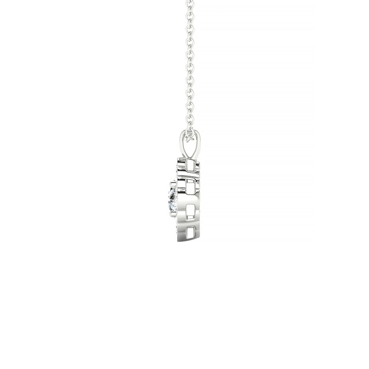 Aura | 18k White Gold 4.2 mm Round Diamond Pendant